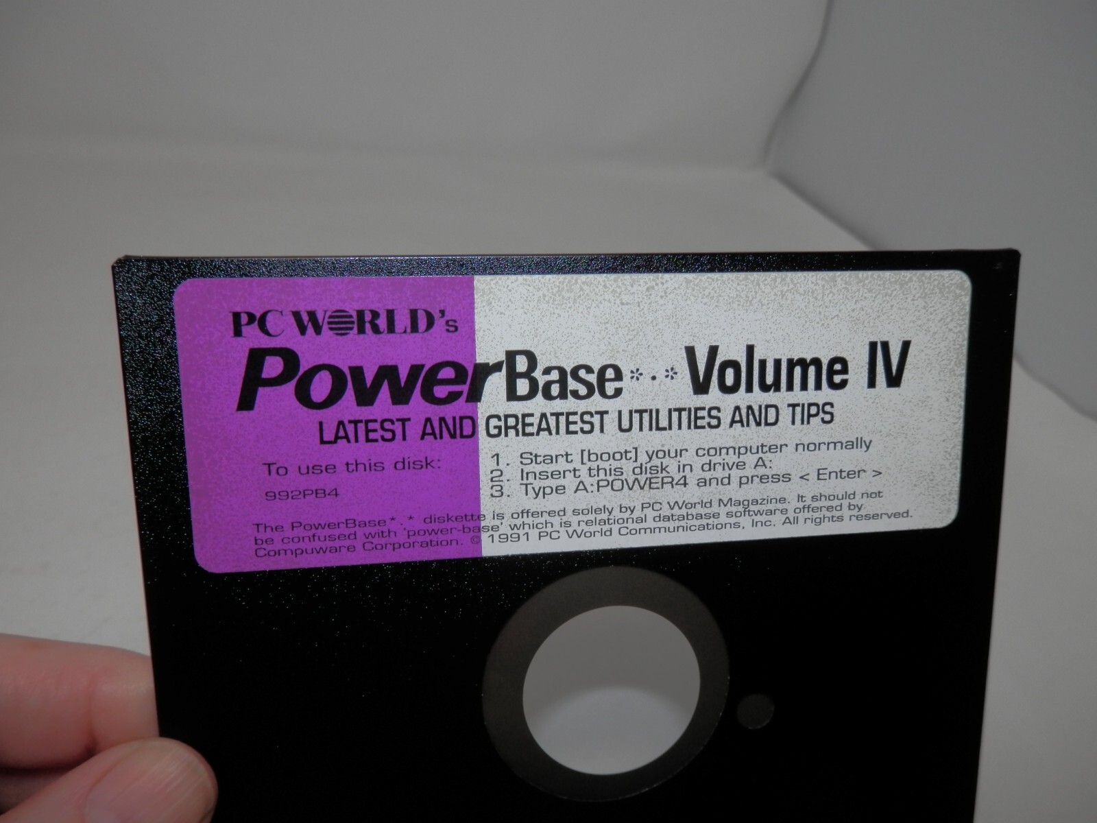 PC World’s PowerBase Volume IV • 5.25 Floppy Disk 1991 Utilities & Tips Vintage