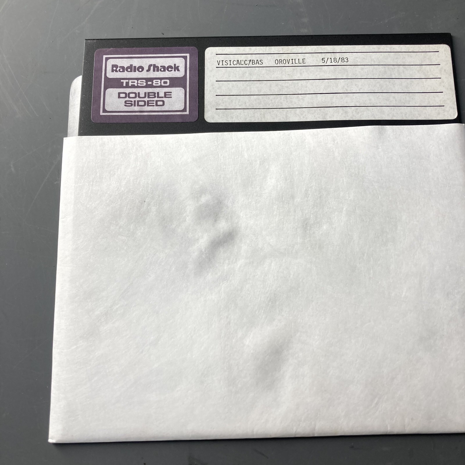 Radio Shack TSR DOS Visicalc Bas Oroville 80s 1980 1983 8 Inch Floppy Diskette