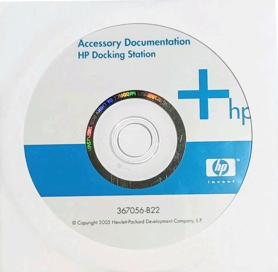 HP Docking Station PA286A Accessory Documentation CD Disk 367056-B22 (2005)