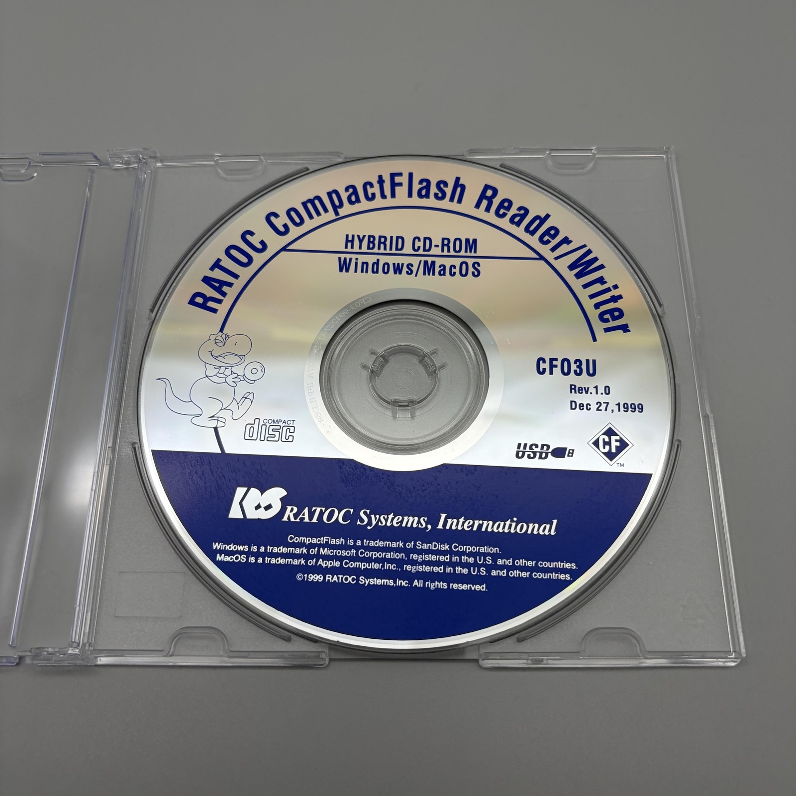 Vintage 1999 RATOC CompactFlash Reader/Writer CF03U Hybrid Driver CD Windows Mac