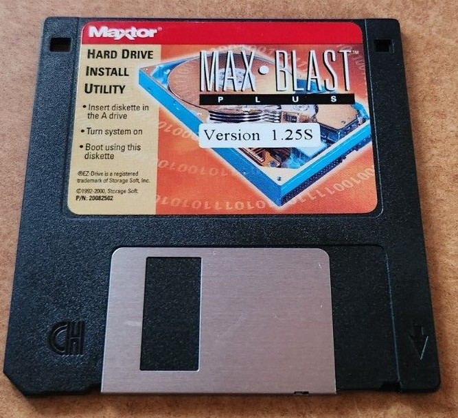 Maxtor Max Blast PLUS Version 1.25S 3.5″ Floppy Disk Hard Drive Install Utility