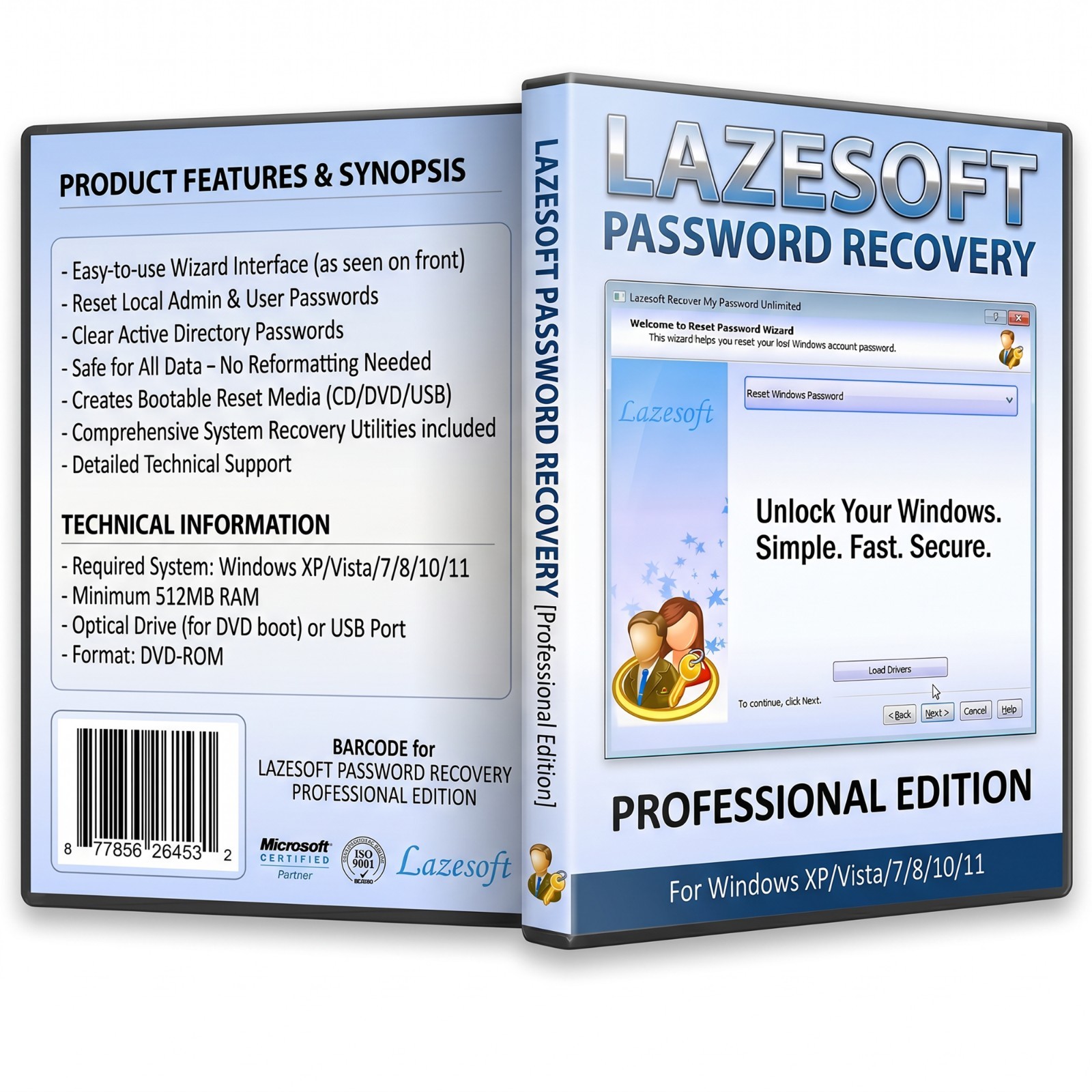 Lazesoft Recover My Password Unlimited Edition Bootable DVD/USB