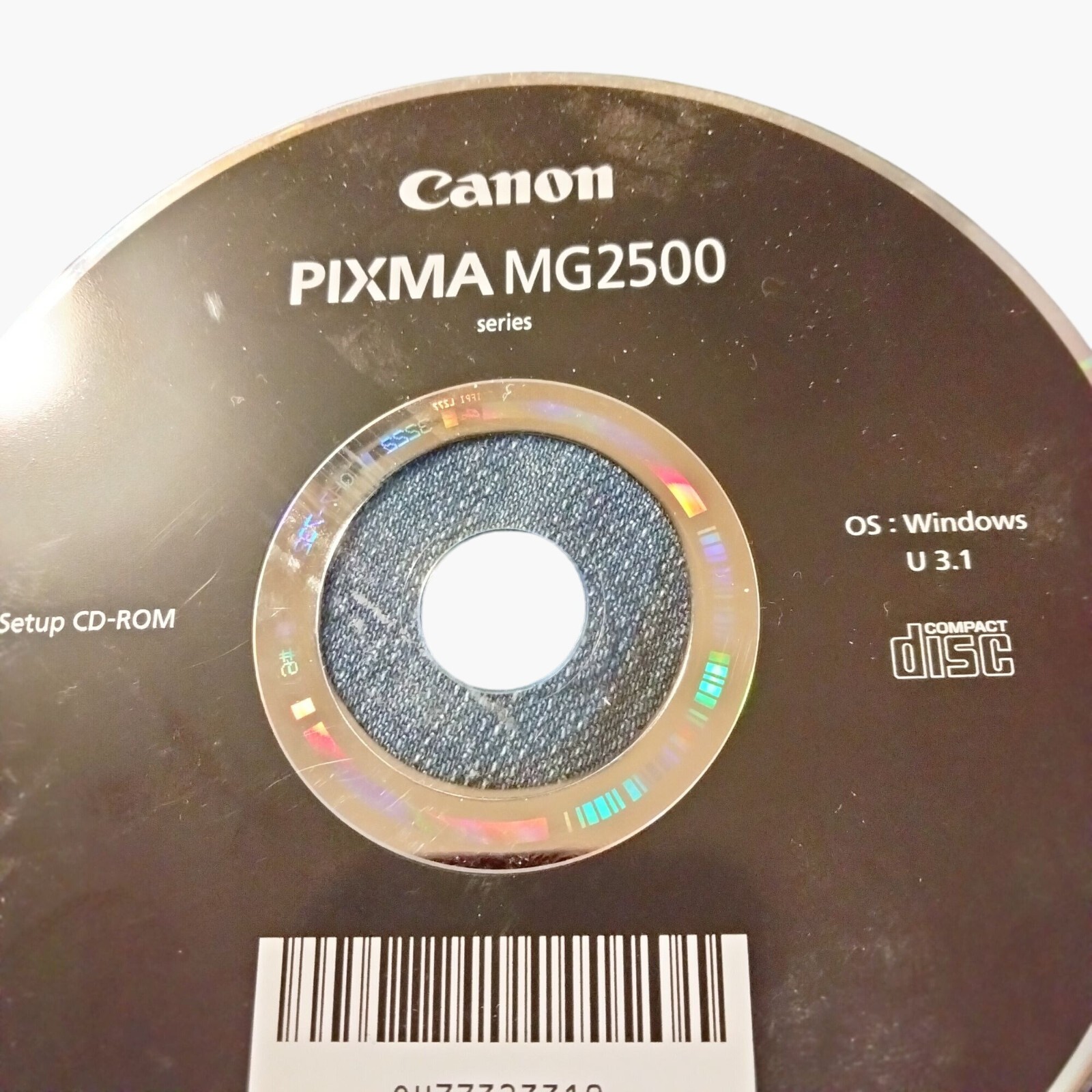 Canon Pixma MG2500 Series Setup CD-ROM For Windows OS Compact Disc