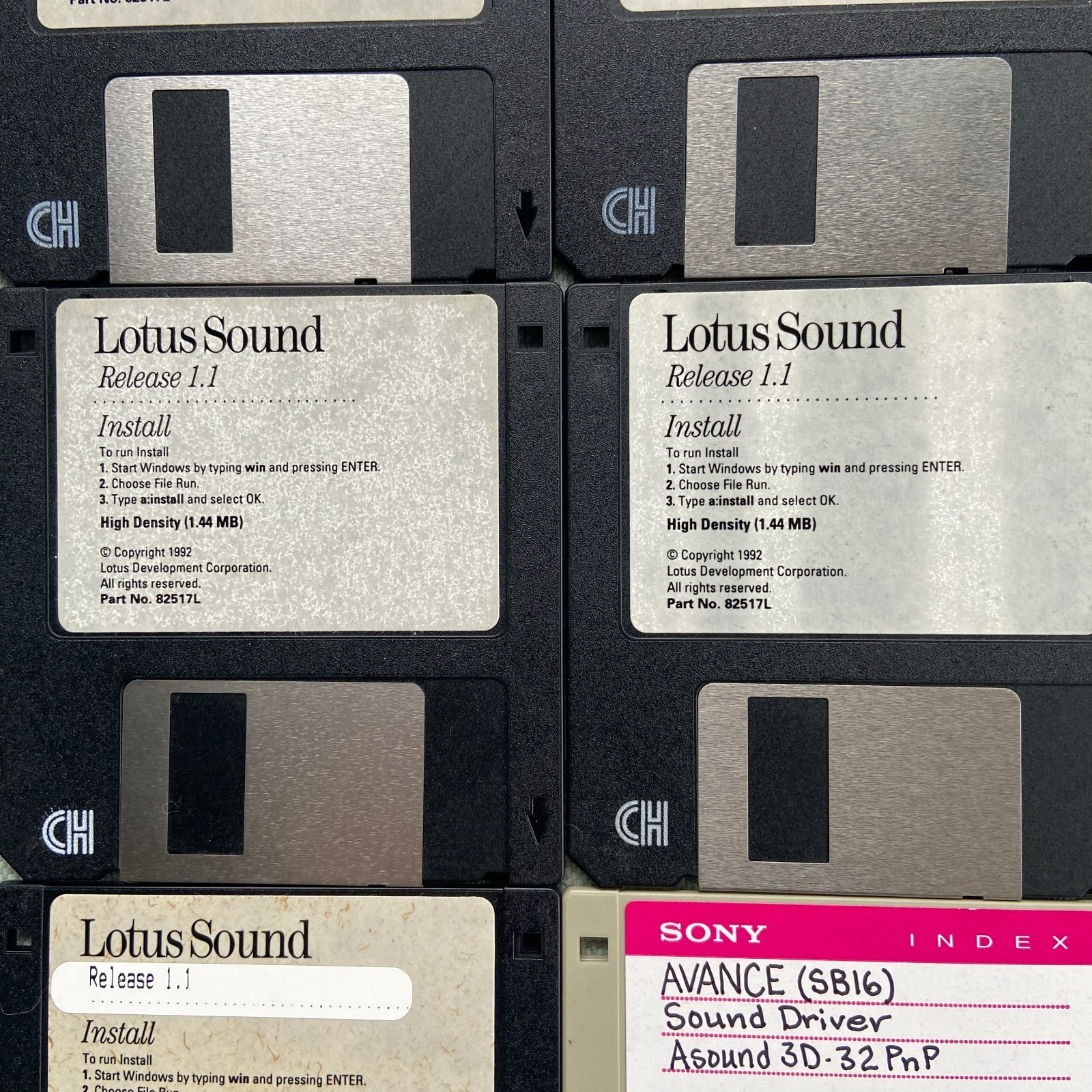 Vintage Computer Drivers Lot Audio Lotus Sound 1.1 1992 IBM Release 1.1 Install