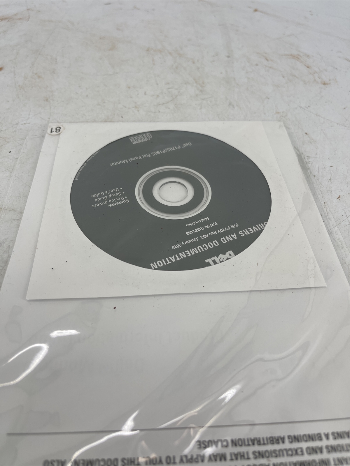 Dell Drivers and Documentation P/N PY70V Rev.A02 January 2010