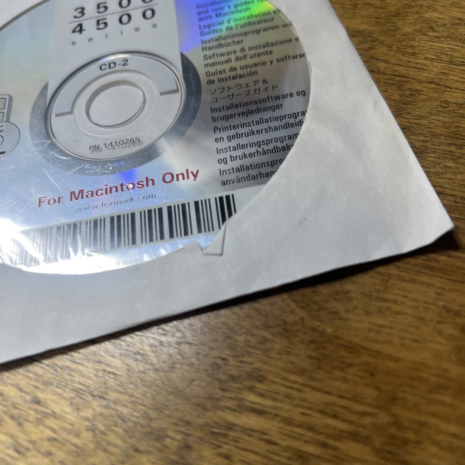 Lexmark 3500/4500 Series CD-2 Installation CD setup software For Macintosh Only