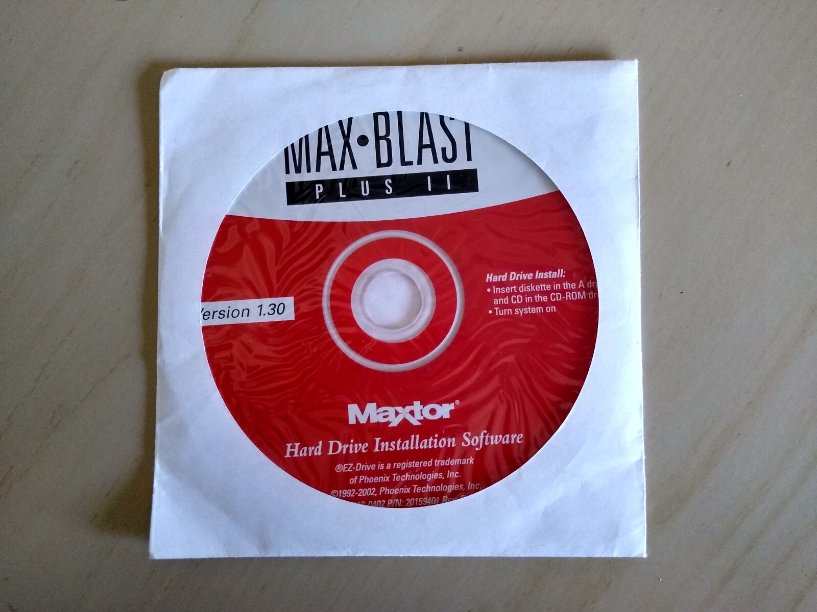 Max Blast Plus II Maxtor Hard Drive Installation Software CD