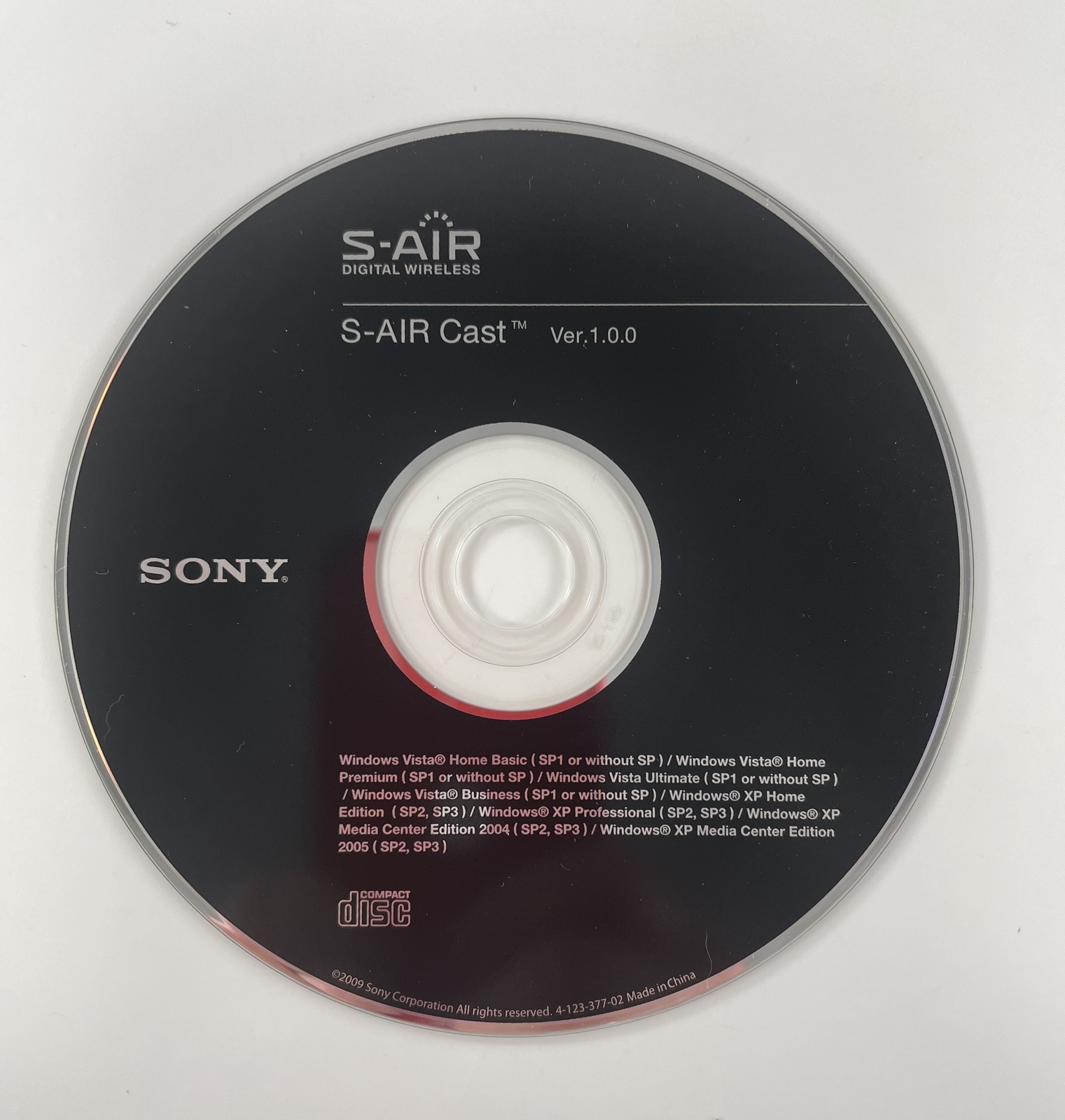Sony Genuine S-AIR Digital Wireless Cast Replacement CD – ver 1.0.0