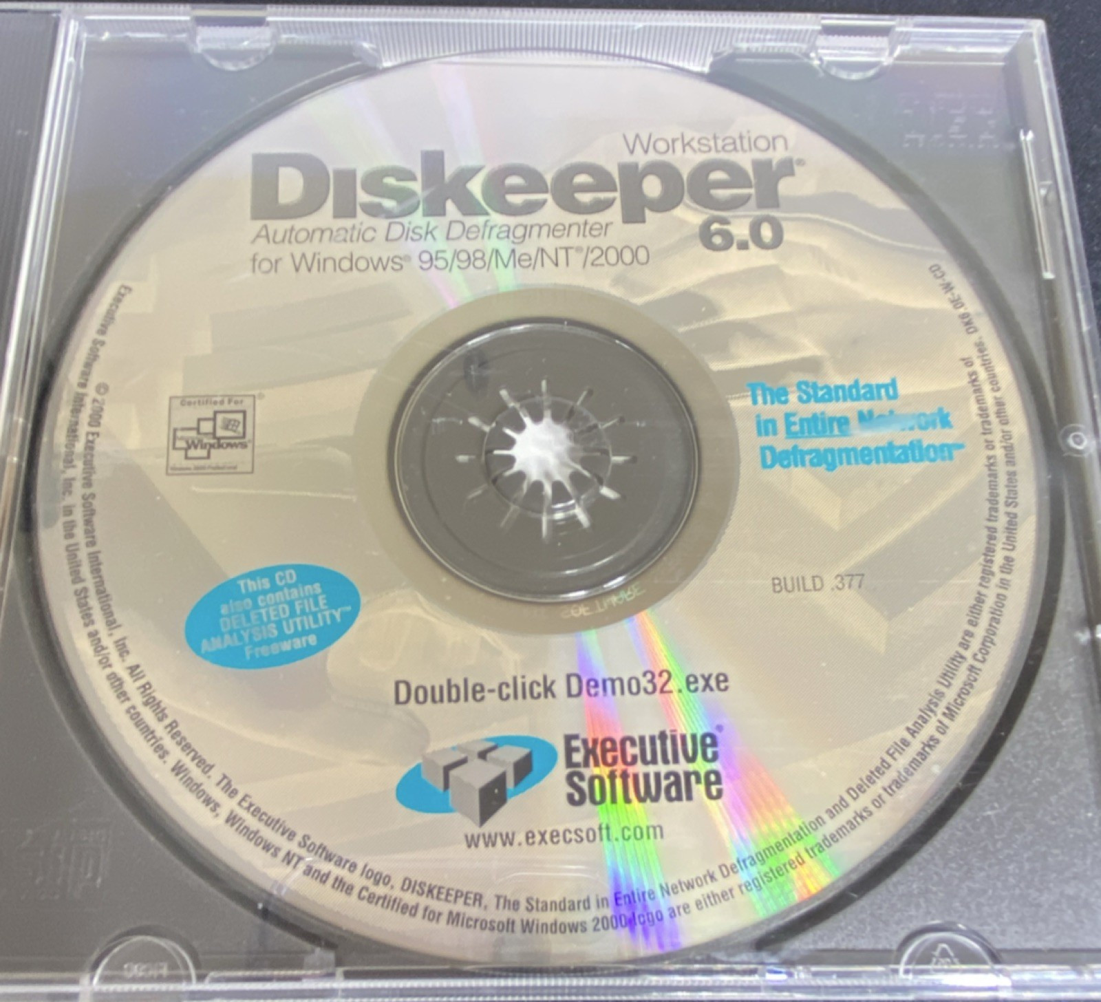 Executive Software Diskeeper Workstation 6.0 Disk Management CD Windows 95/98/NT