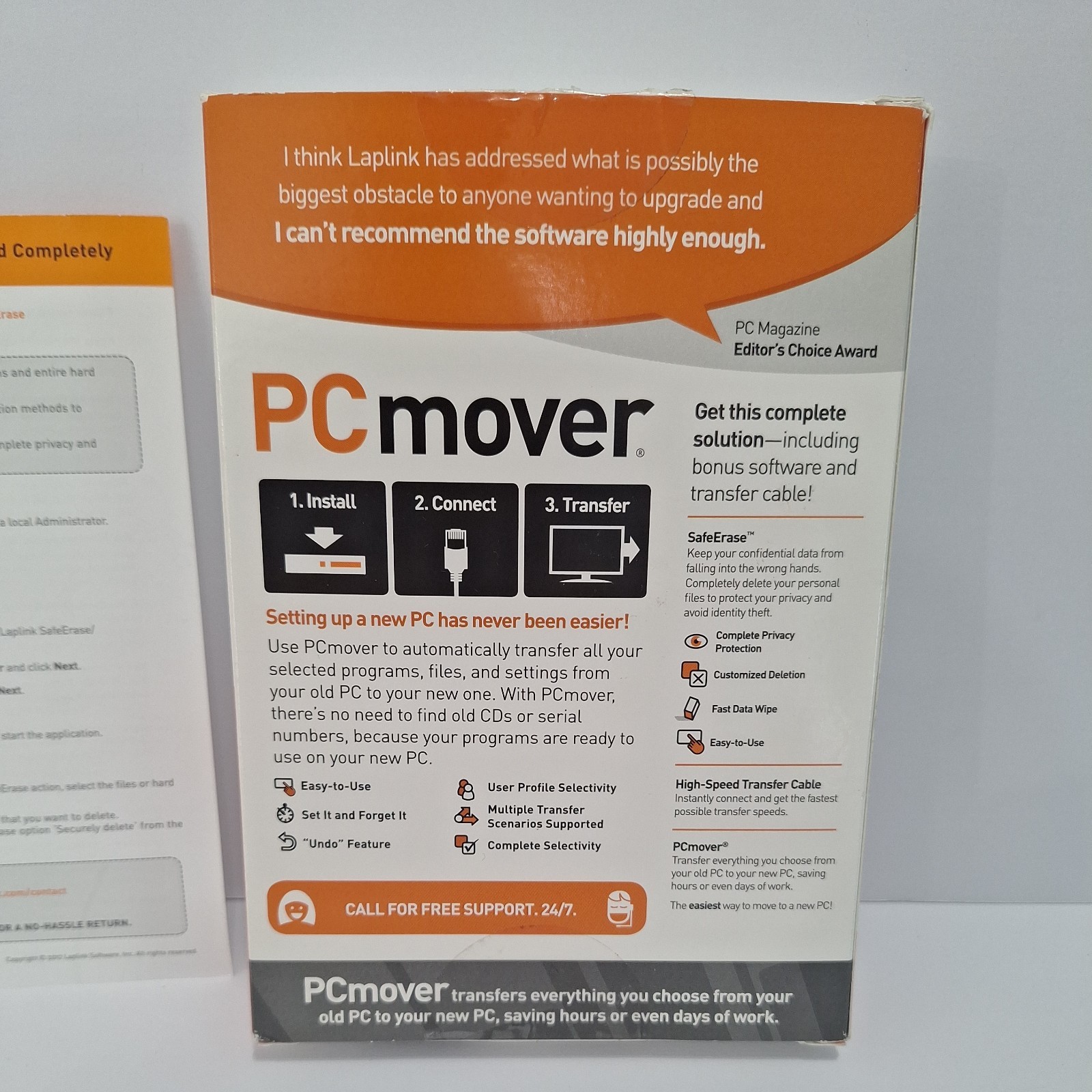 Laplink PCmover Ultimate PC Transfer Software w/ Ethernet Windows 8,7~Vista~XP