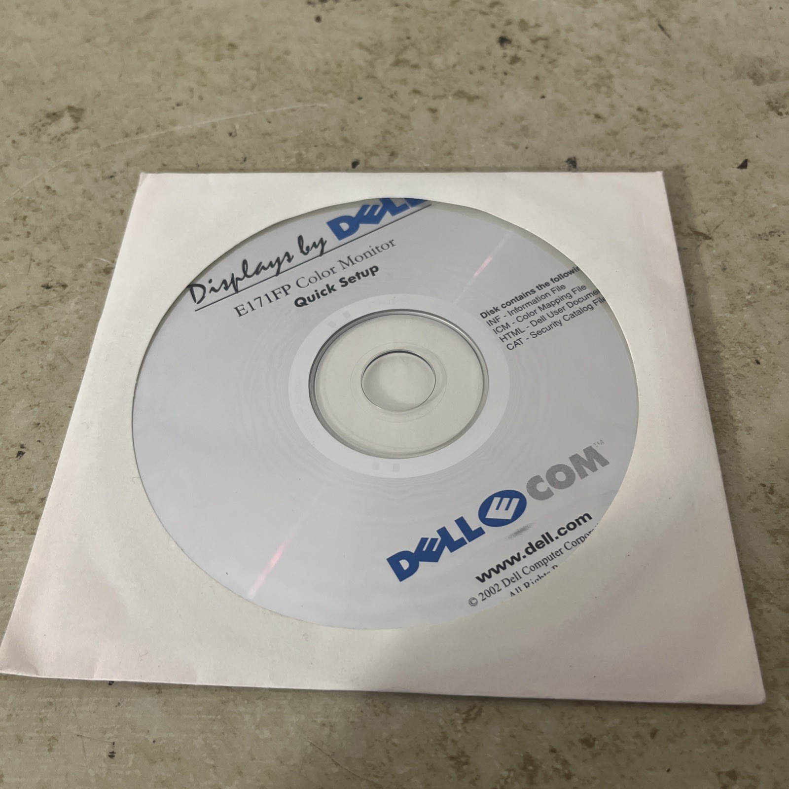 Dell Displays E171FP Color Monitor Quick Setup CD