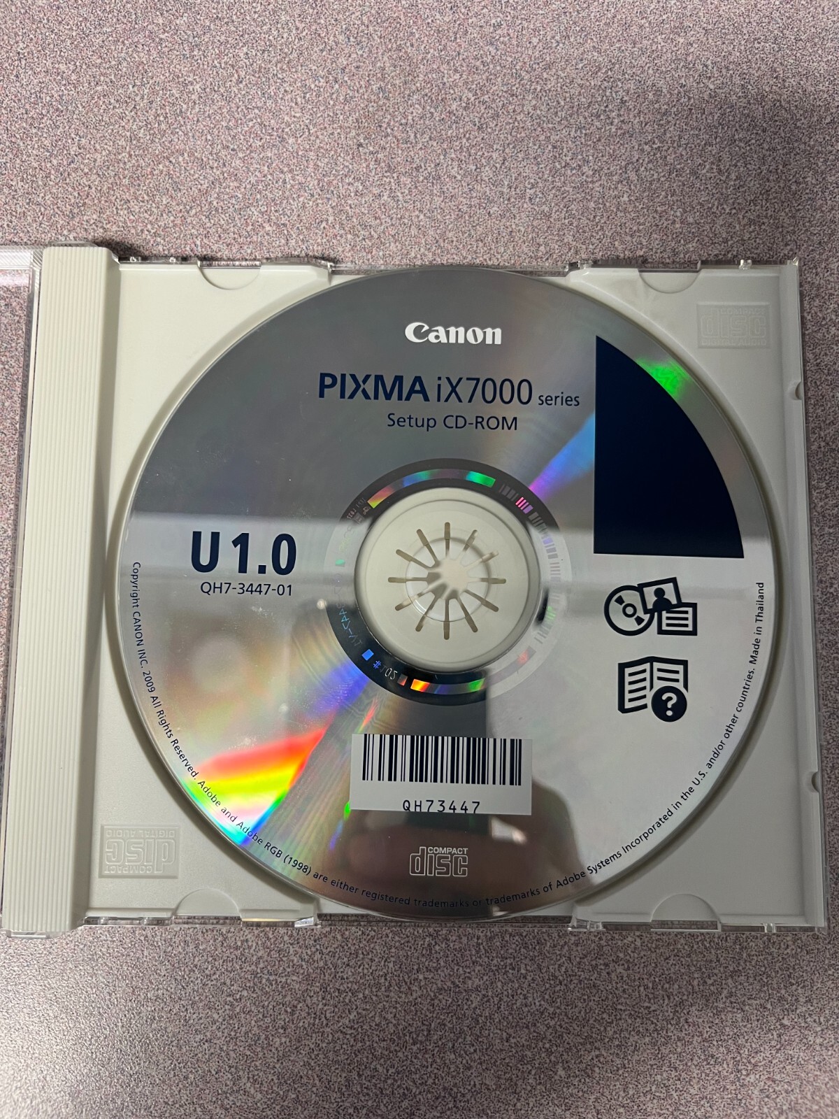 Canon PIXMA iX7000 series Setup CD-ROM, U1.0 QH7-3447-01