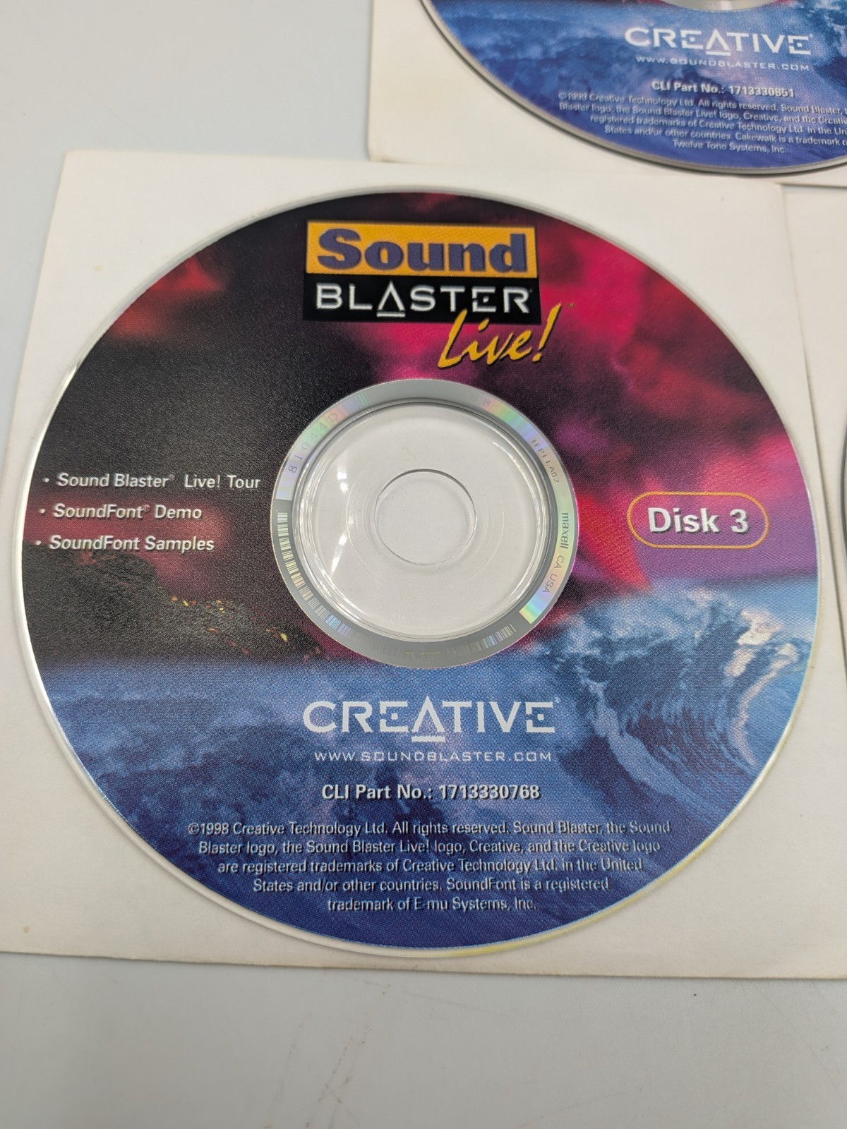 1999 Creative Sound Blaster Live 3-CD Driver Software Set Unreal Special Edition