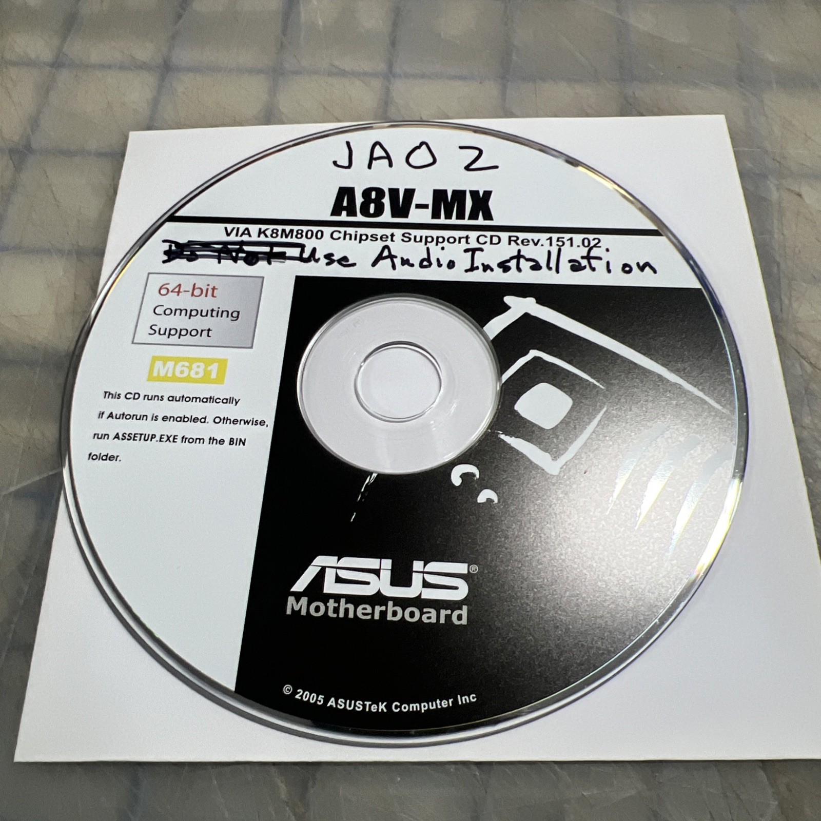 ASUS A8V-MX Motherboard Drivers Install M681 Via K8M800 Rev. 151.02