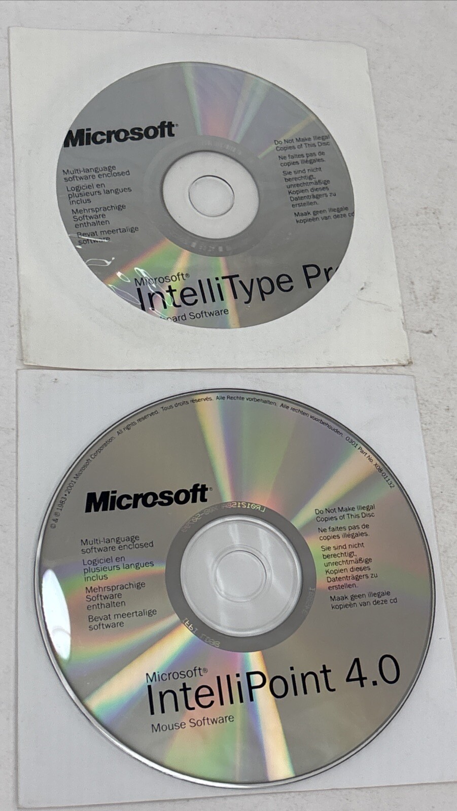 Microsoft IntelliPoint 4.0 Mouse Software & Intellitype Pro Key Board Software