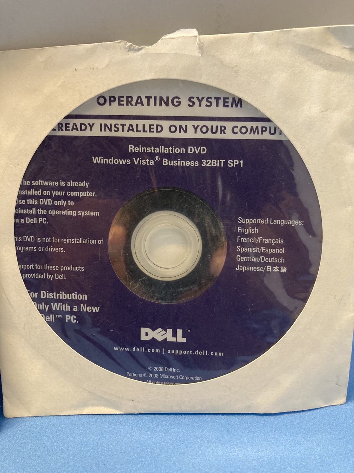 3 DELL CD-ROM’s Tool Systems Software Drivers & Utilities Windows Vista Business