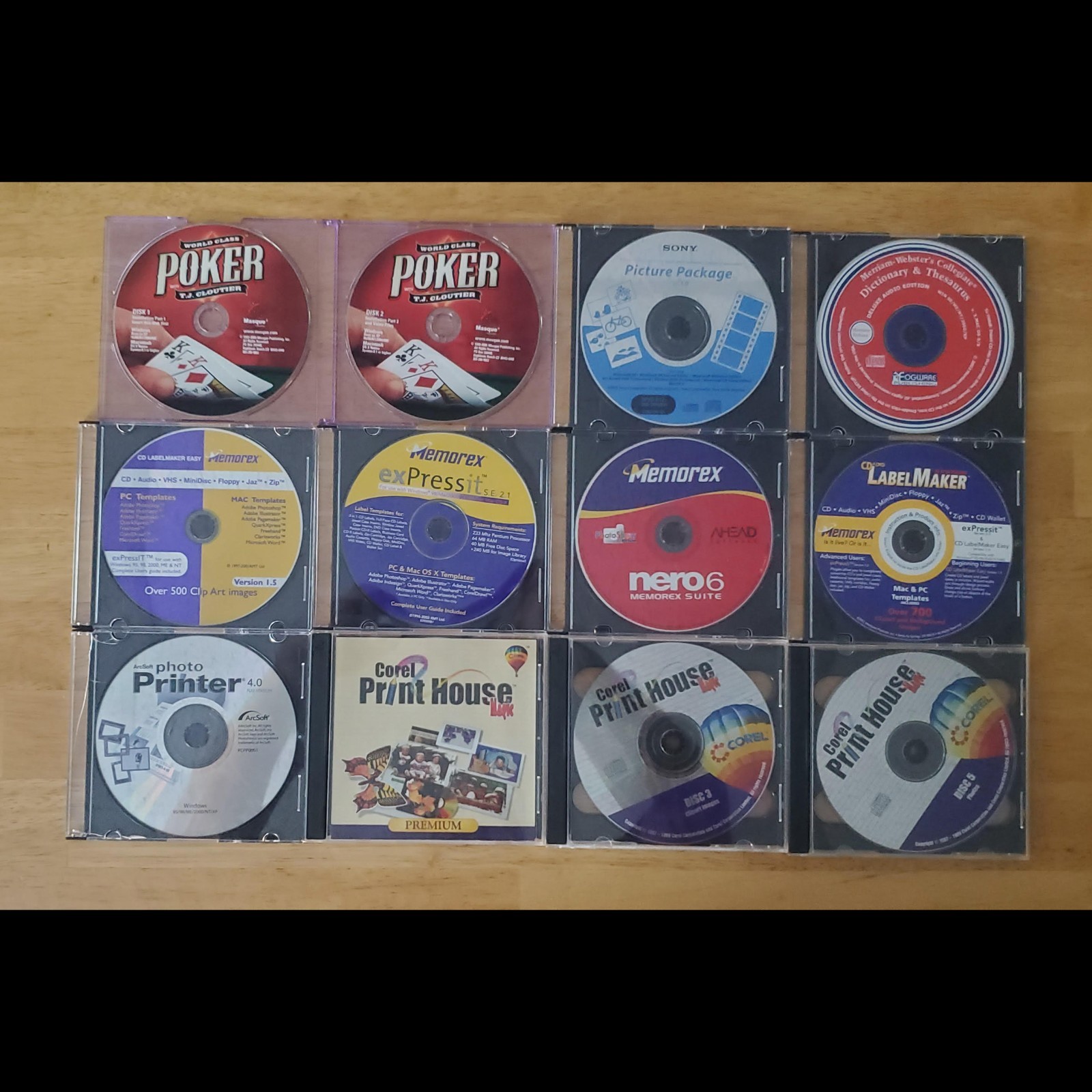 Lot of 15 vintage photo/print editing & misc software discs — FREE SHIPPING