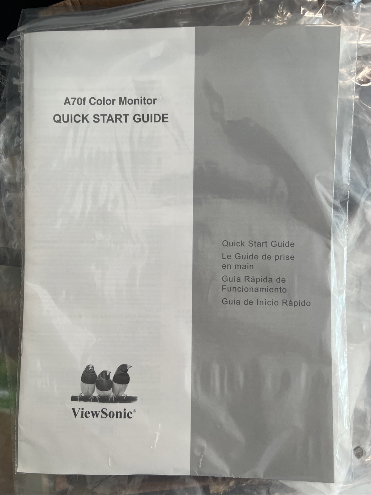 ViewSonic Wizard A701 CRT Monitor Quickstart Guide With Cd-Rom