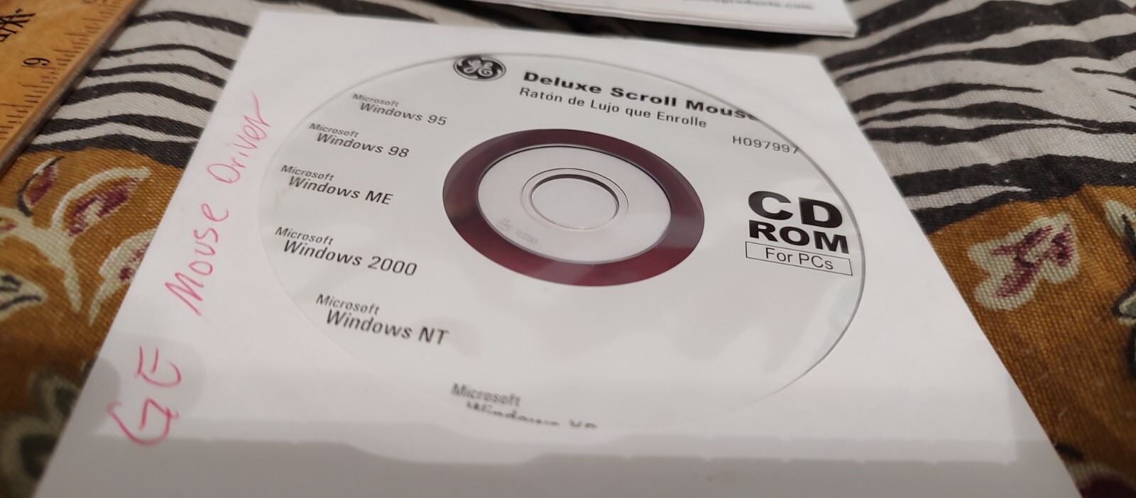 GE Deluxe Scroll Mouse Driver General Electric Software Only RARE HTF 