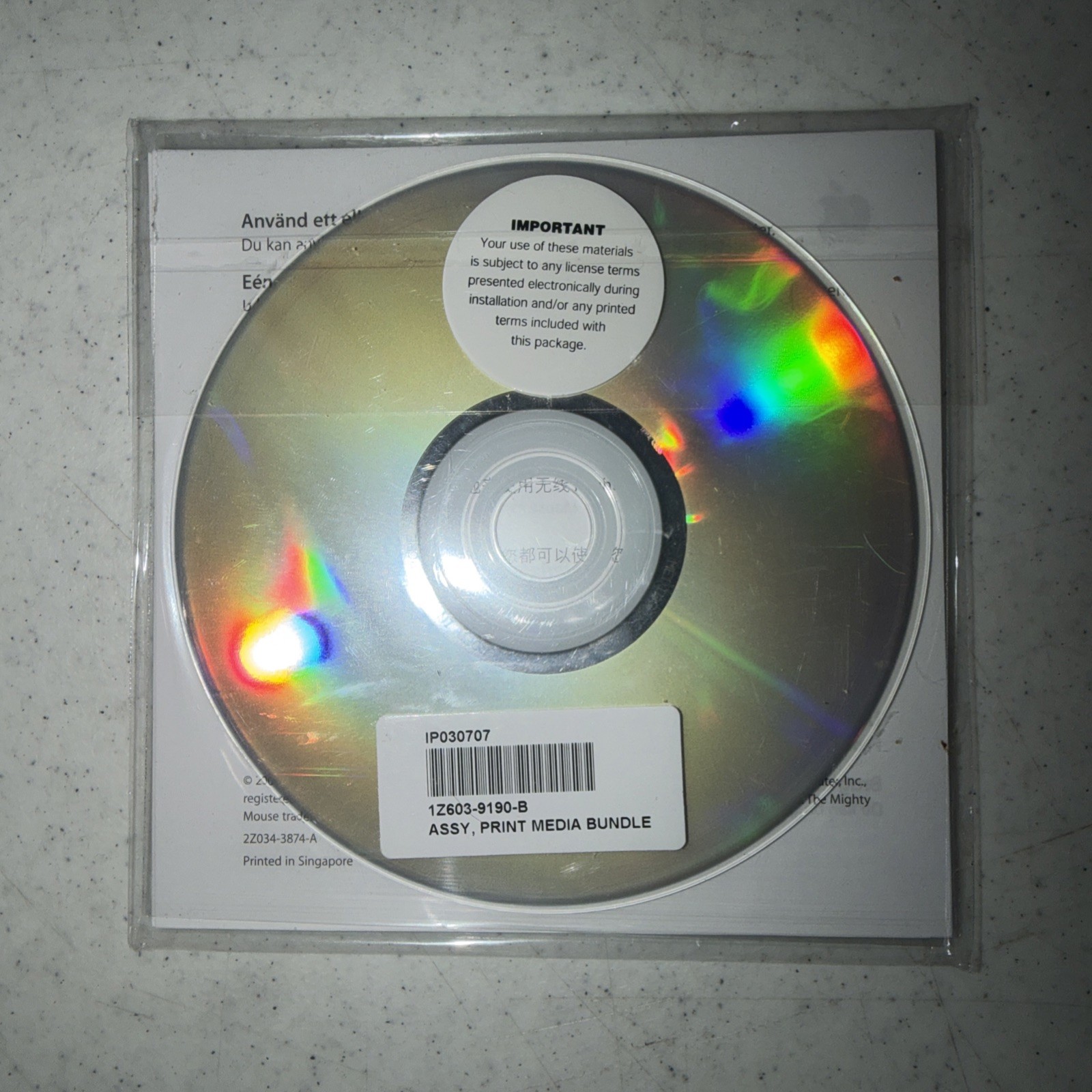 Apple Software CD – Mighty Mouse Software Install V 1.3 – New Sealed – Li20