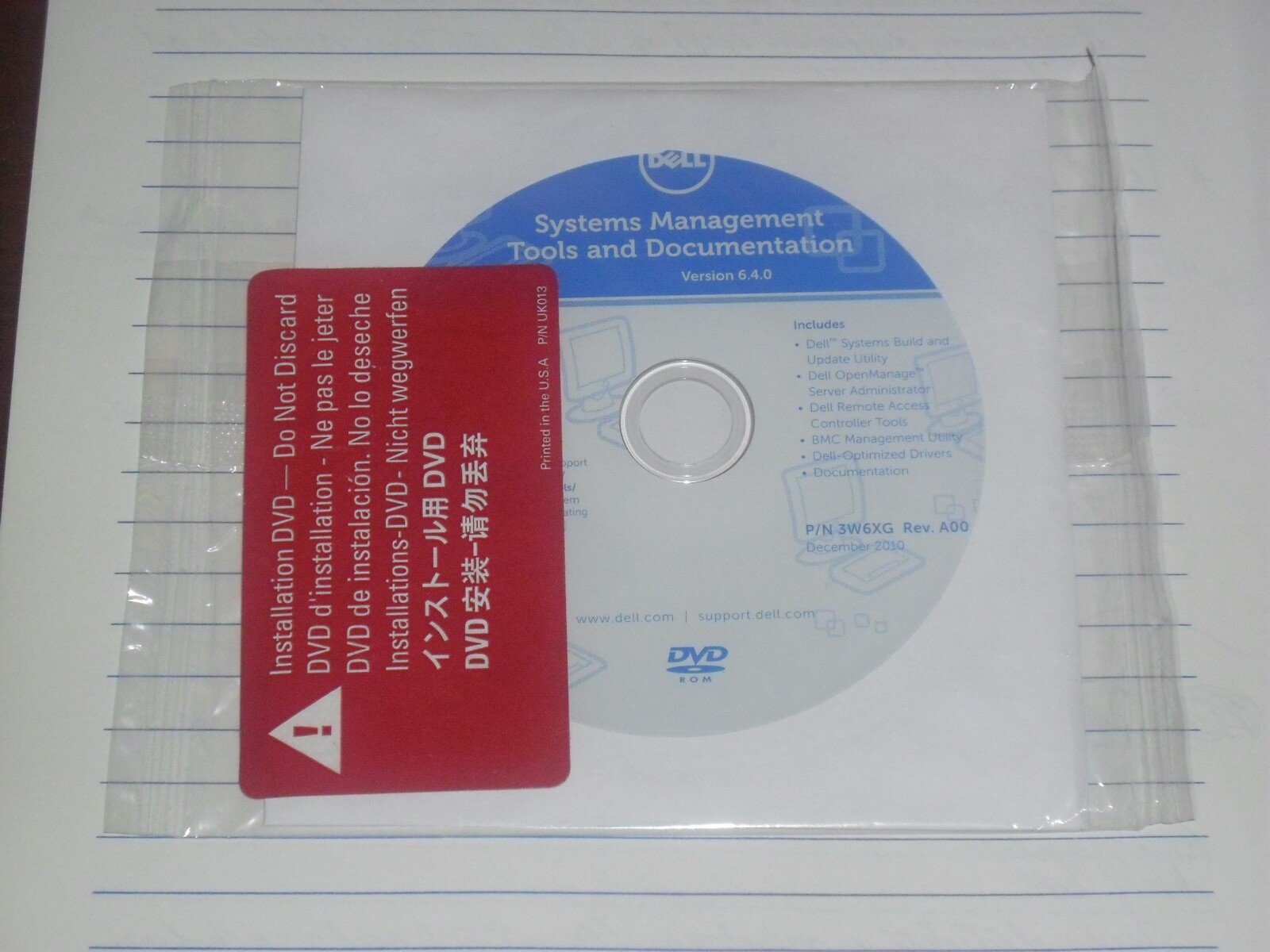 Dell Systems Management Tools & Documentation DVD, Dec 2010, v 6.4.0, 3W6XG