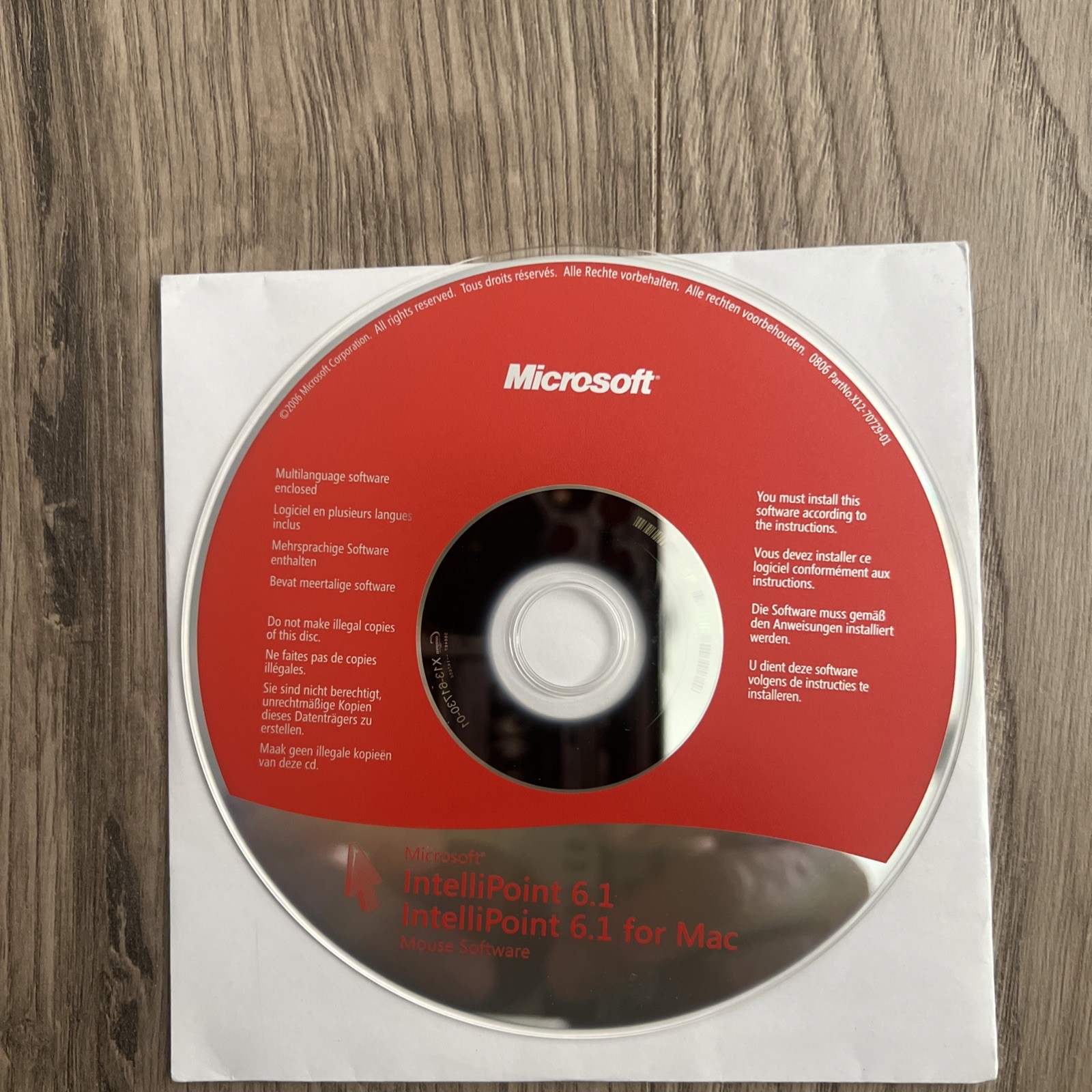 MICROSOFT IntelliPoint 6.1 & Intellipoint 6.1 for Mac on CD ROM disc