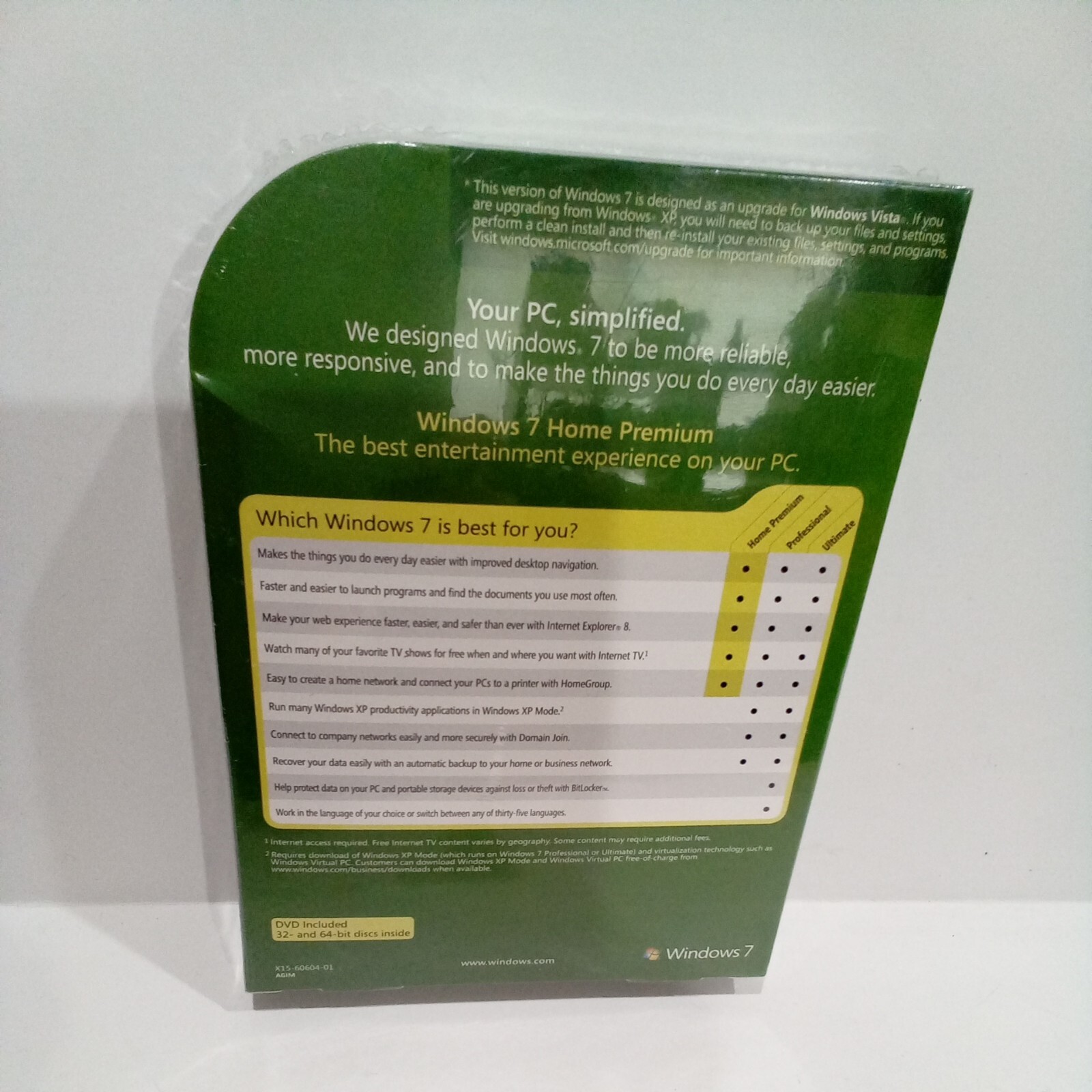 Microsoft Windows 7 Home Premium, Upgrade, SKU GFC-00020, New Retail Box