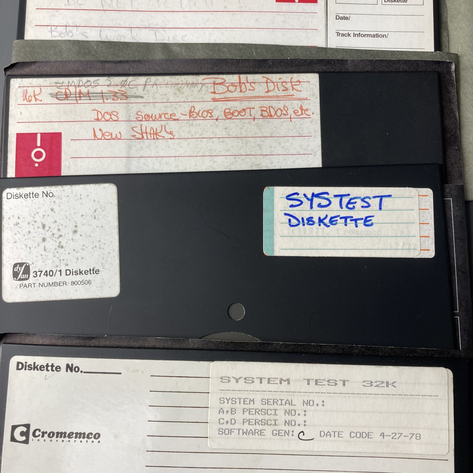 Lot of 5 Testing Software IT Diagnostic 8 Inch Floppy Diskette 70s 80s Cromemco