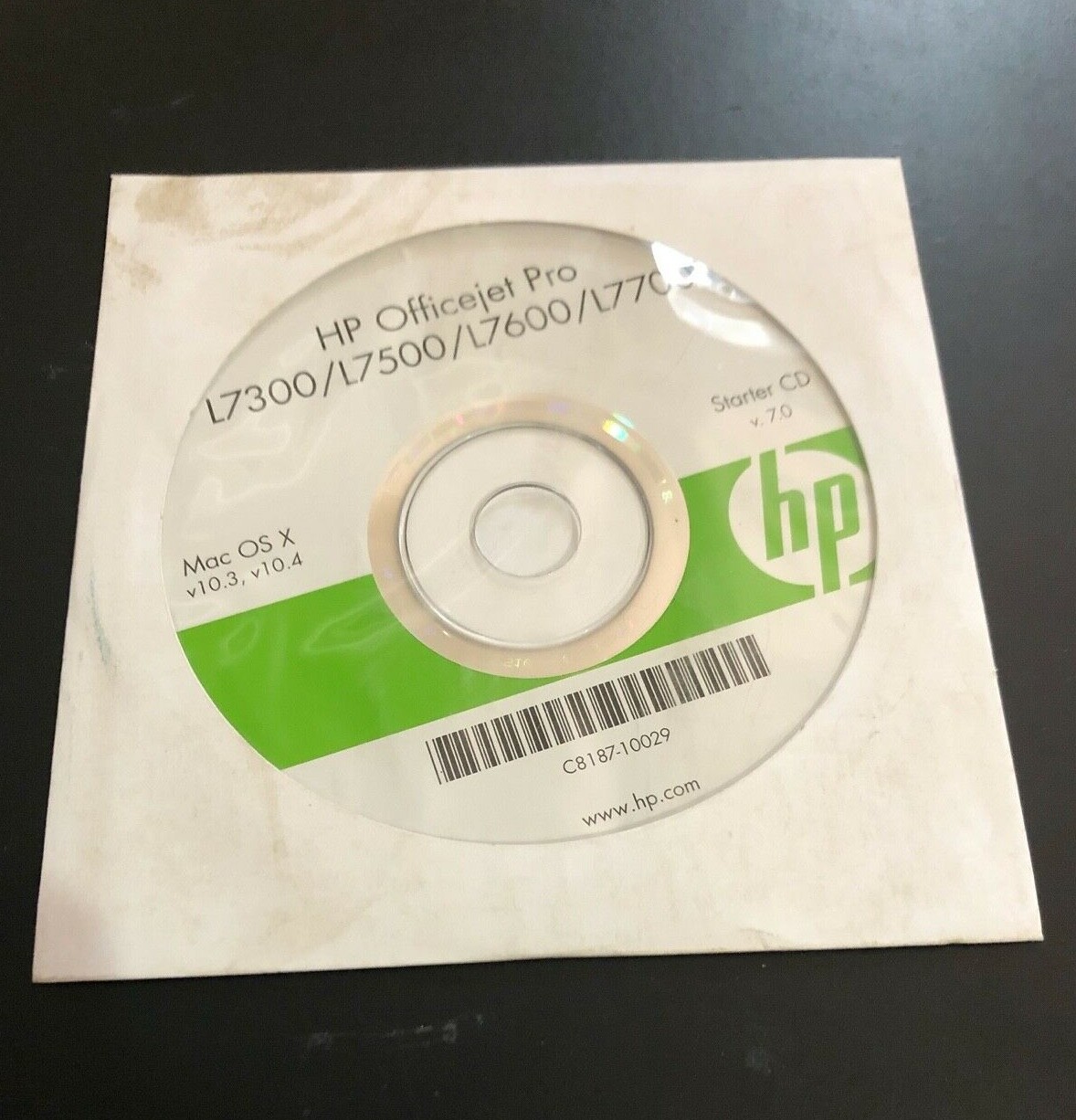HP Officejet Pro L7300 L7500 L7600 L7700 Mac OS X 10.3 10.4 Drivers Disc CD