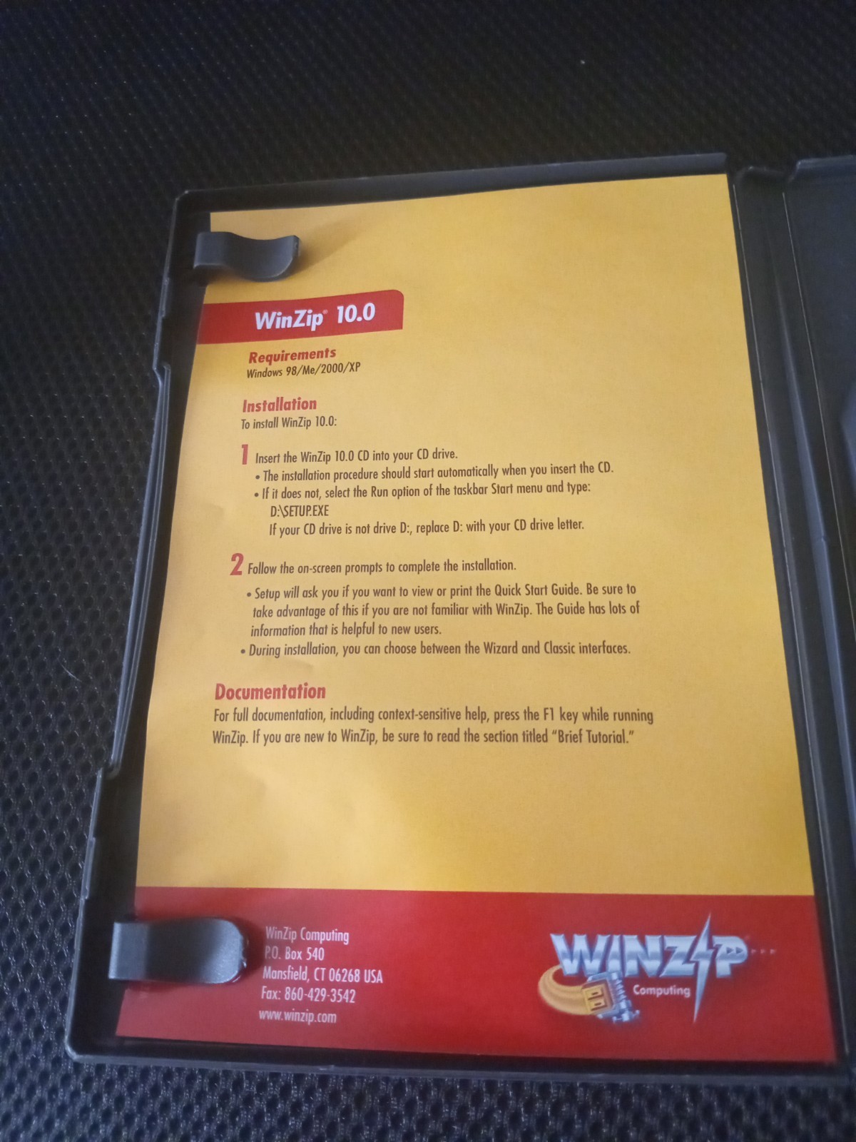 Winzip 10 Standard And Pro Comes With Disc And Key