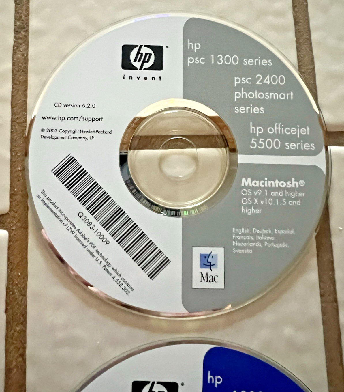 HP PSC 1300 series, PSC 2400 Photosmart, Officejet 5500 printer CD MAC/Windows