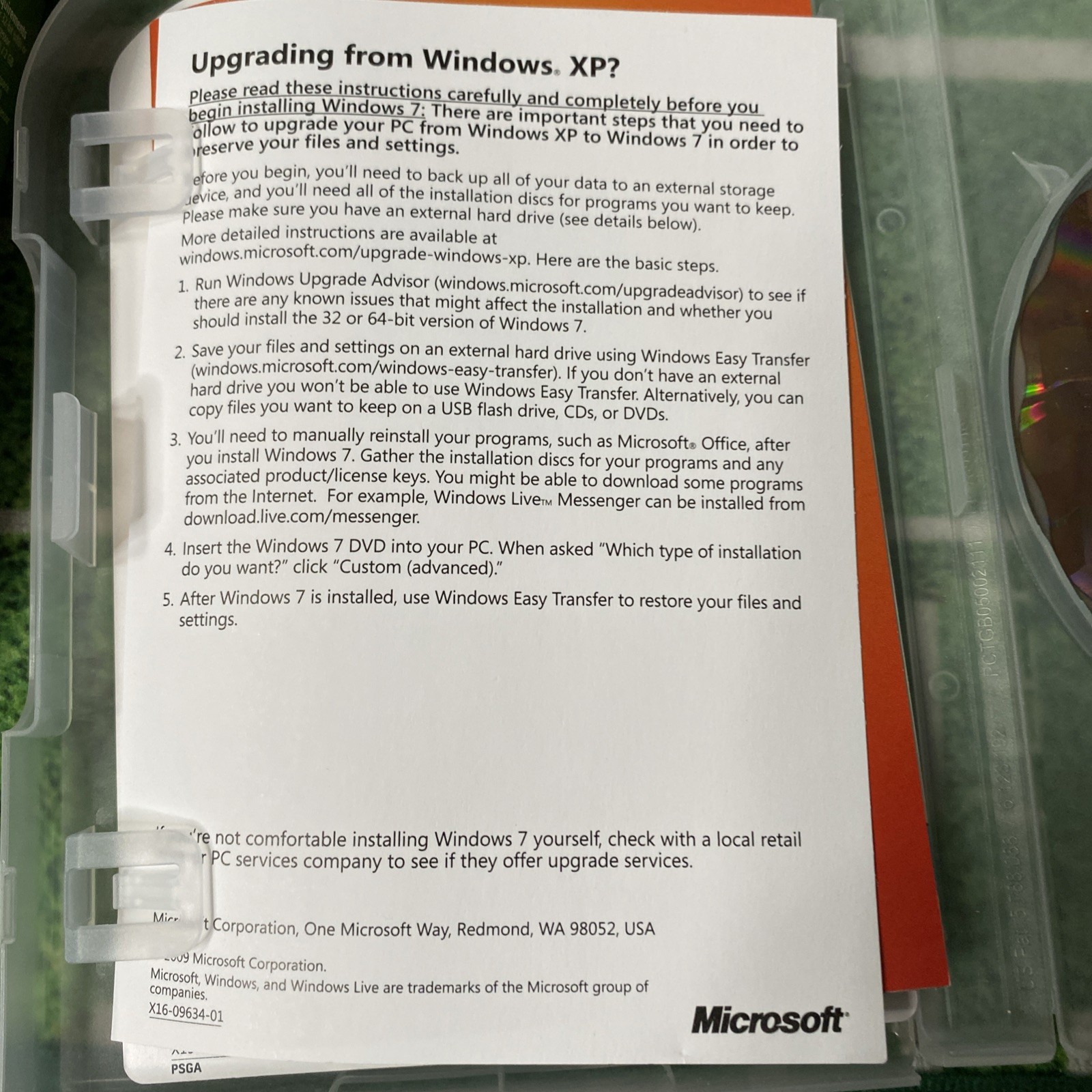Microsoft Windows 7 Home Premium Upgrade 32 Bit and 64 Bit DVDs MS WIN