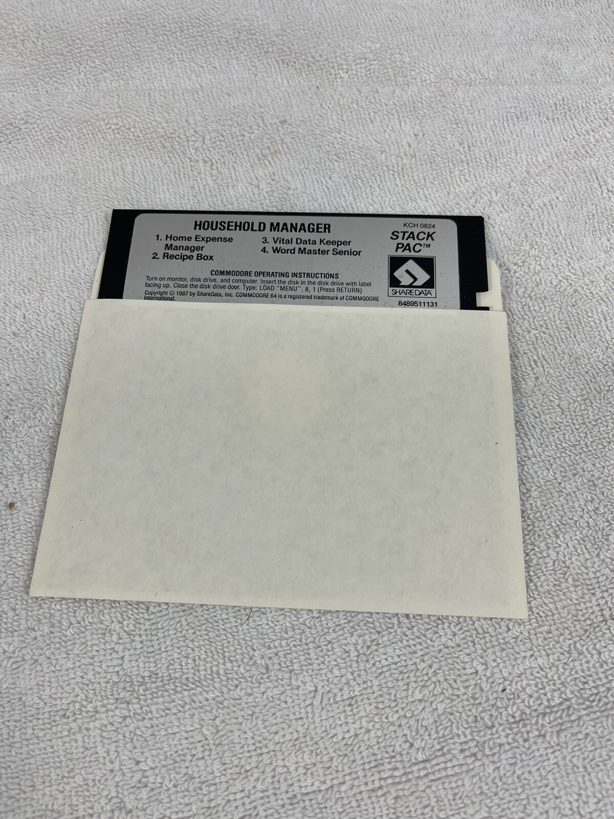 Stack Pac 5.25 diskette Household Manager