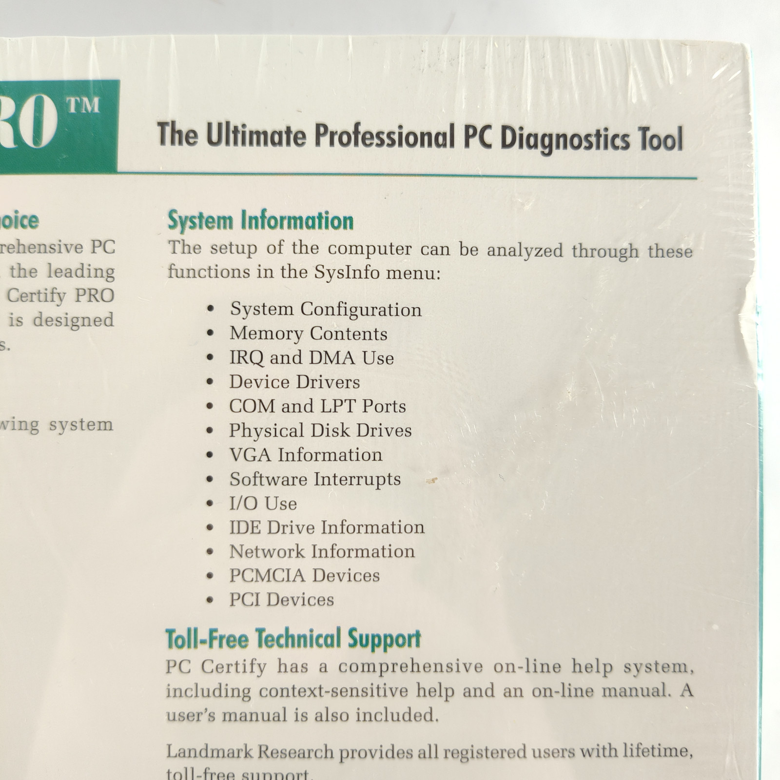 PC Certify Pro Diagnostics Tool – Rare Vintage Computer Program SEALED AND NEW