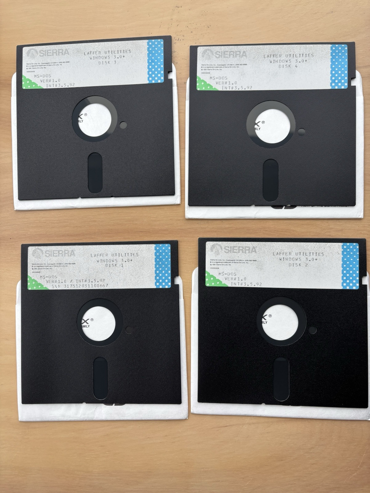 Sierra/Dynamix’s Laffer Utilities ~ 4 disk set ~ 5 1/4 floppy disks ~ 1981