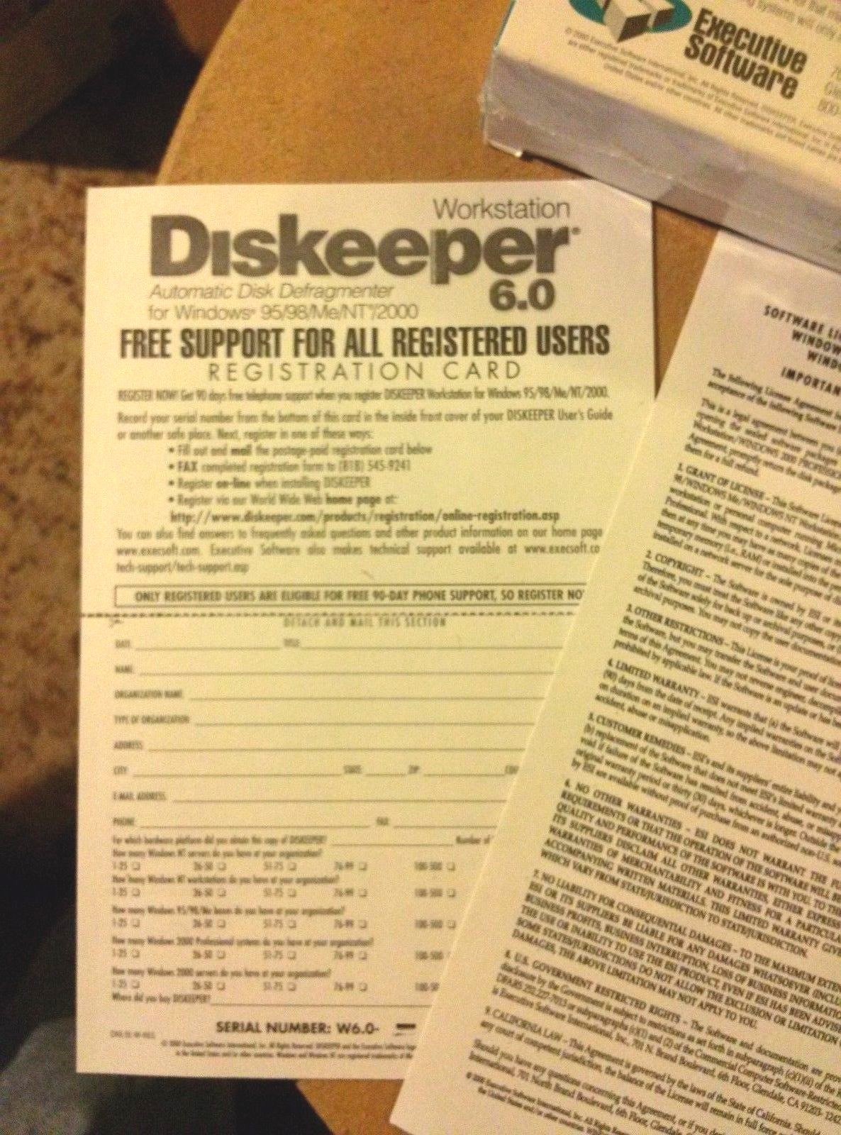 EXECUTIVE SOFTWARE DISKEEPER WORKSTATION 6.0
