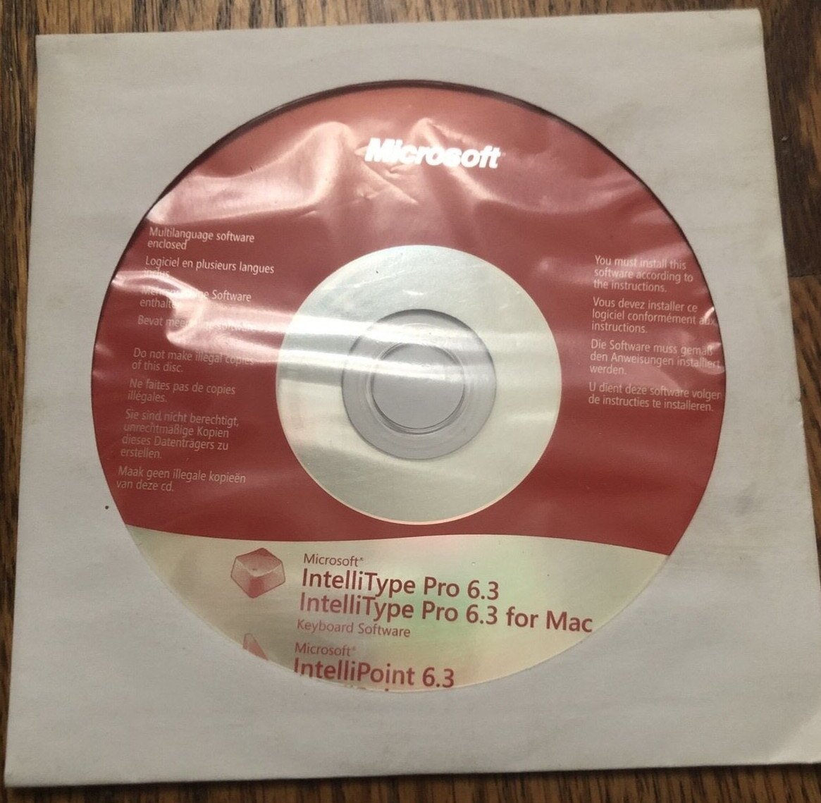 Microsoft IntelliPoint IntelliType Pro 6.3 Software Windows / Mac CD-ROM (2009)