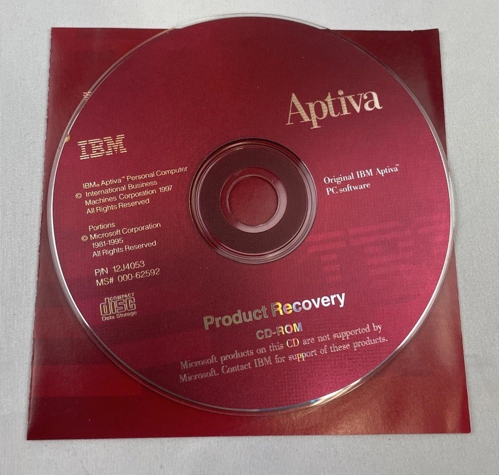 IBM Aptiva Product Recovery And Diagnostics and Utilities CD