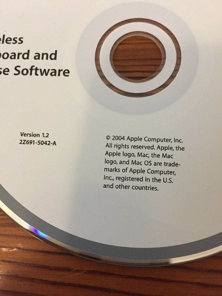 2004 Macintosh Mac Wireless Keyboard Mouse v1.2 Software Install CD Disc