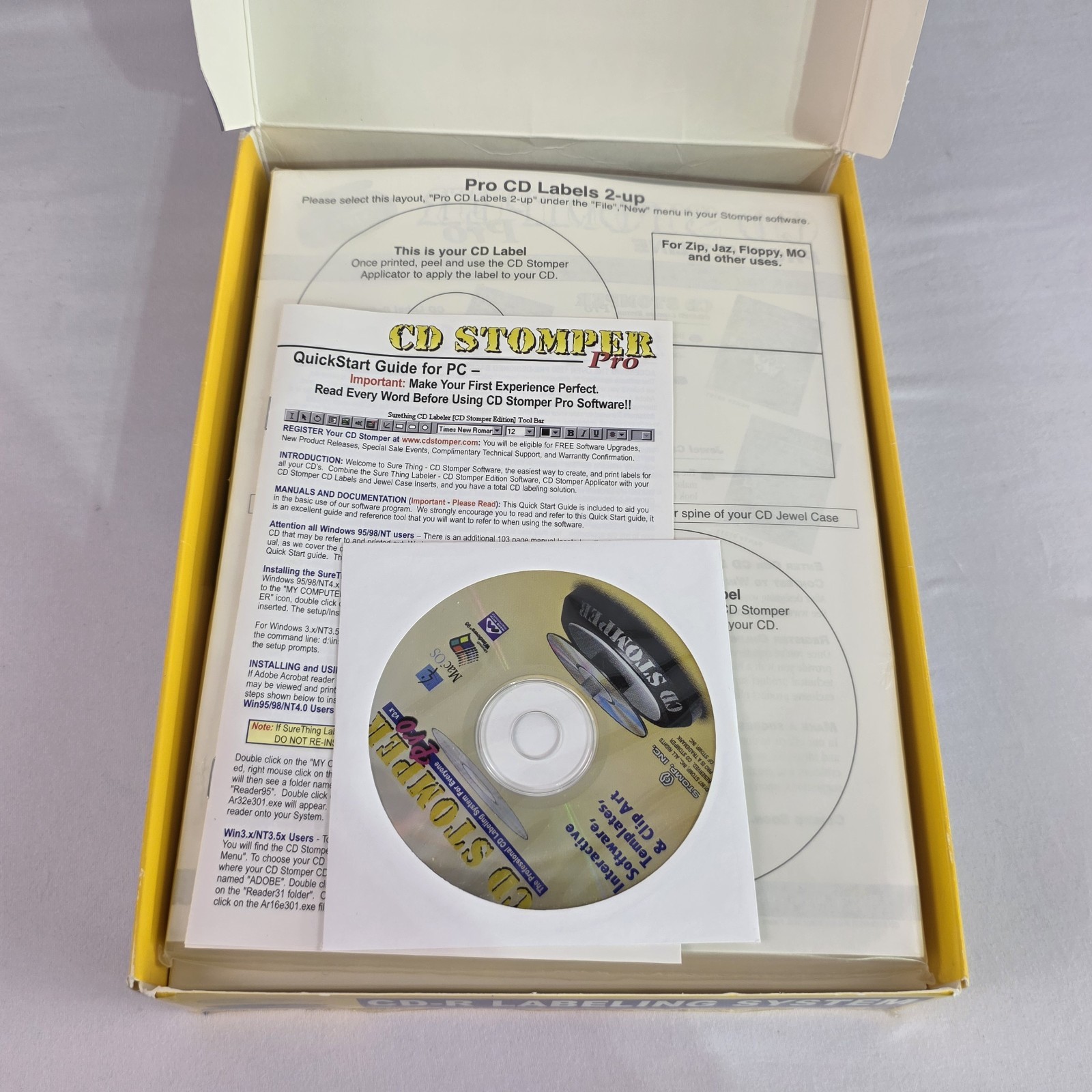 CD Stomper Pro CD-R Labeling System PC Mac New Open Box