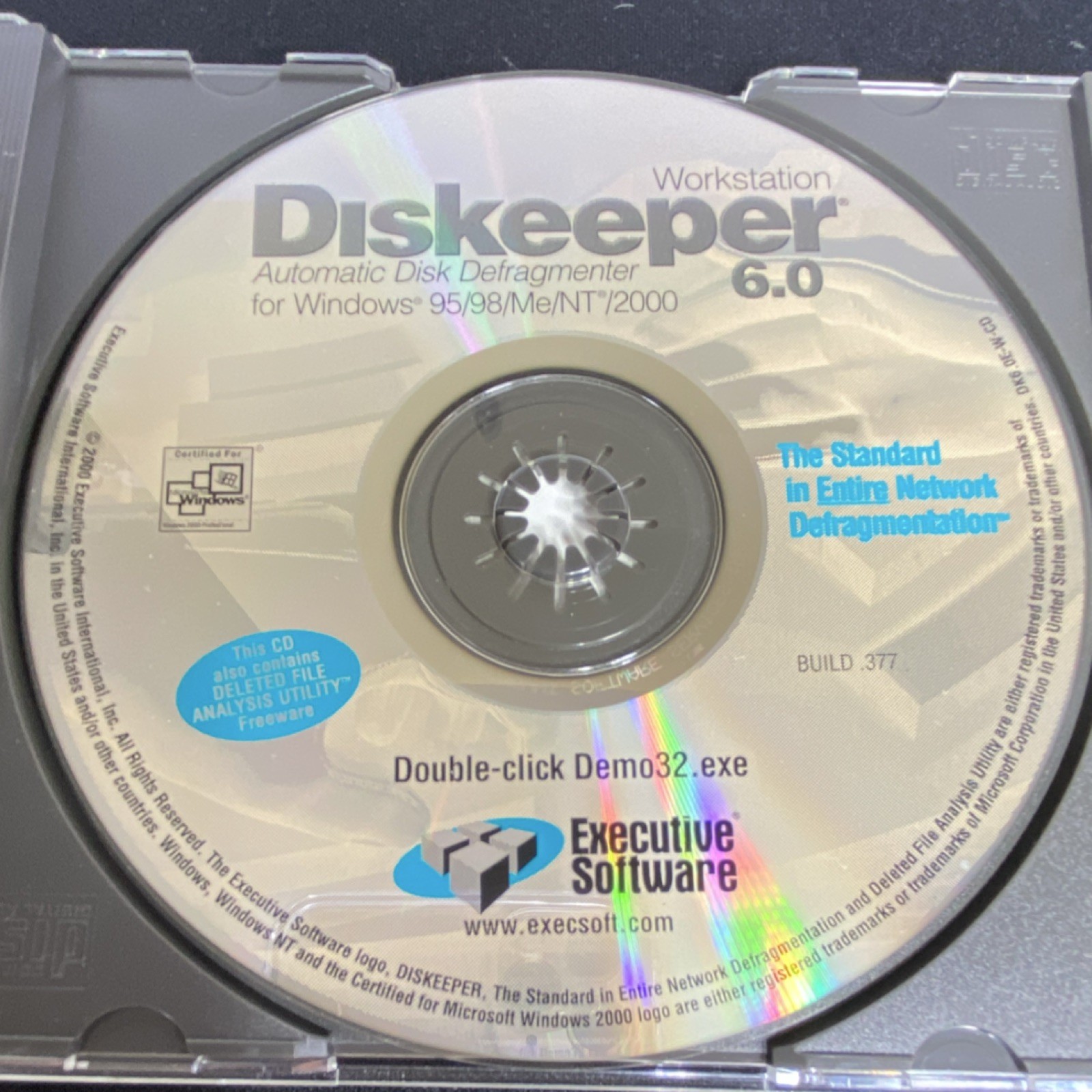 Executive Software Diskeeper Workstation 6.0 Disk Management CD Windows 95/98/NT
