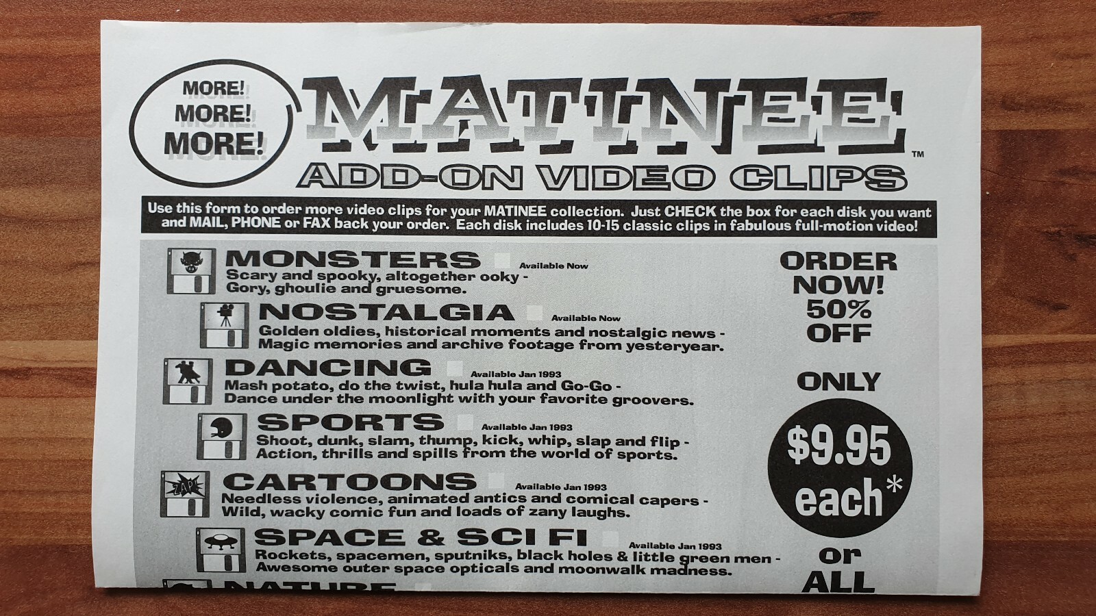 Matinee Screensaver 1992 for Windows 3.1 Access Softek Full Motion Video NEW & Original Packaging 