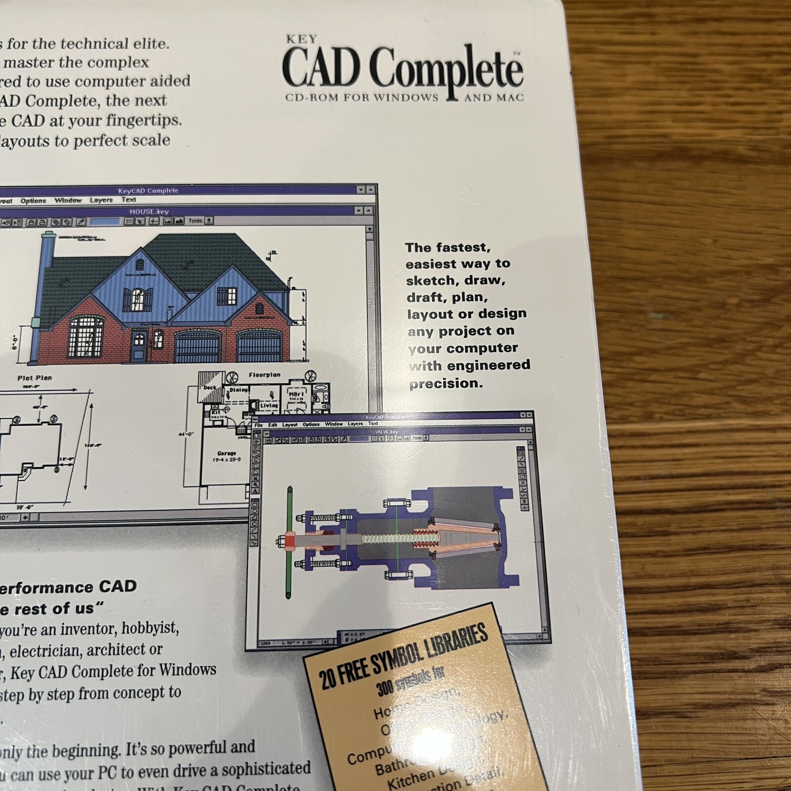 Key CAD Complete CD-Rom Software by Softkey for Windows 95 / 3.1 & MAC