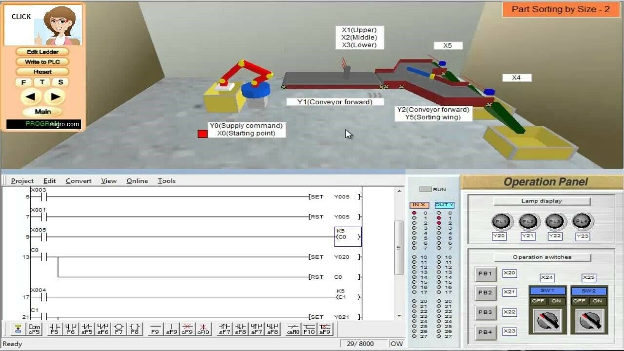 PLC Training Software Ladder Logic Learn to Program GX DEV Migro Course Lesson