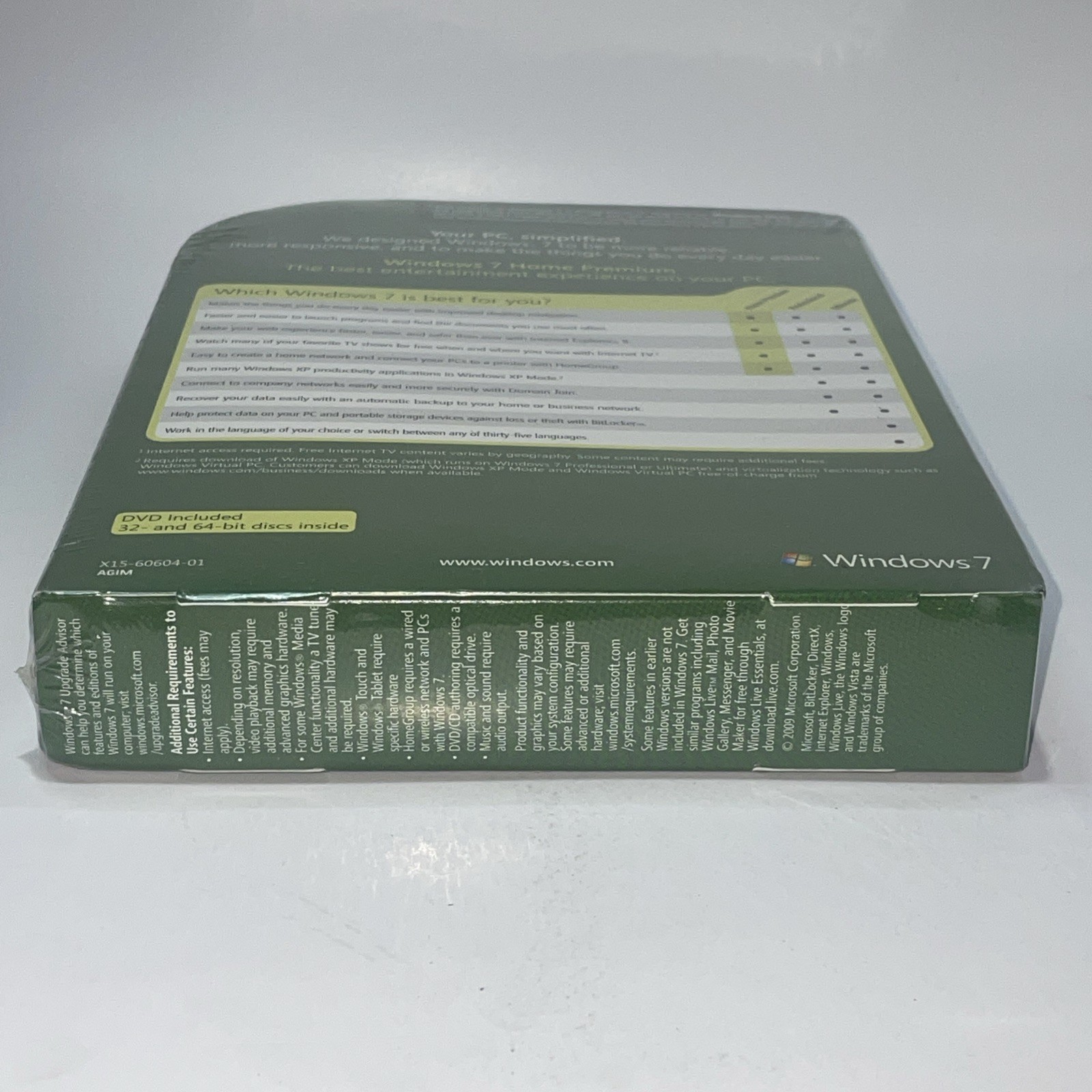 Microsoft Windows 7 Home Premium Upgrade 32 & 64 Bit DVDs MS WIN New Retail Box