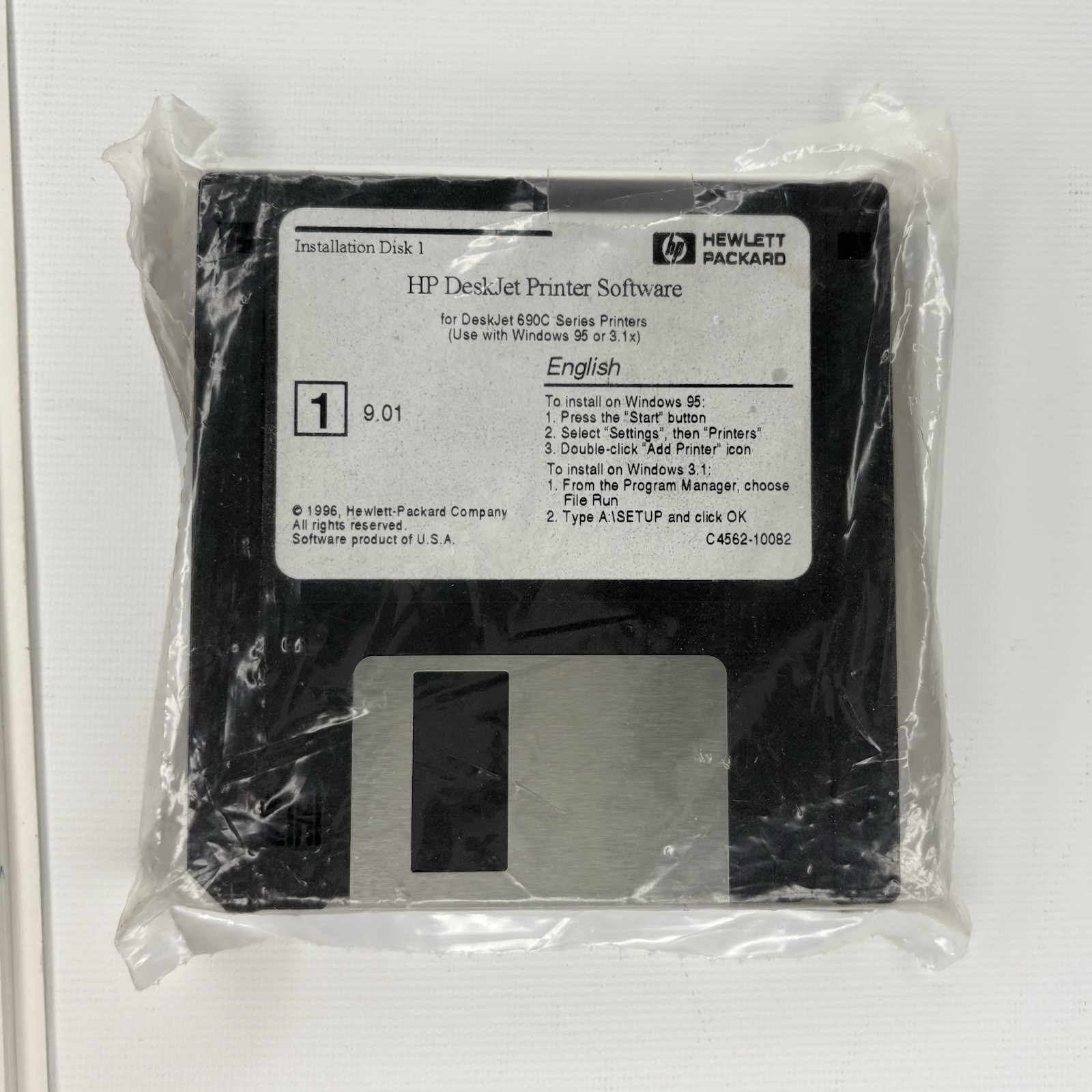 Hewlett Packard HP Deskjet Printer Software 690C Series Floppy Disks + Manual