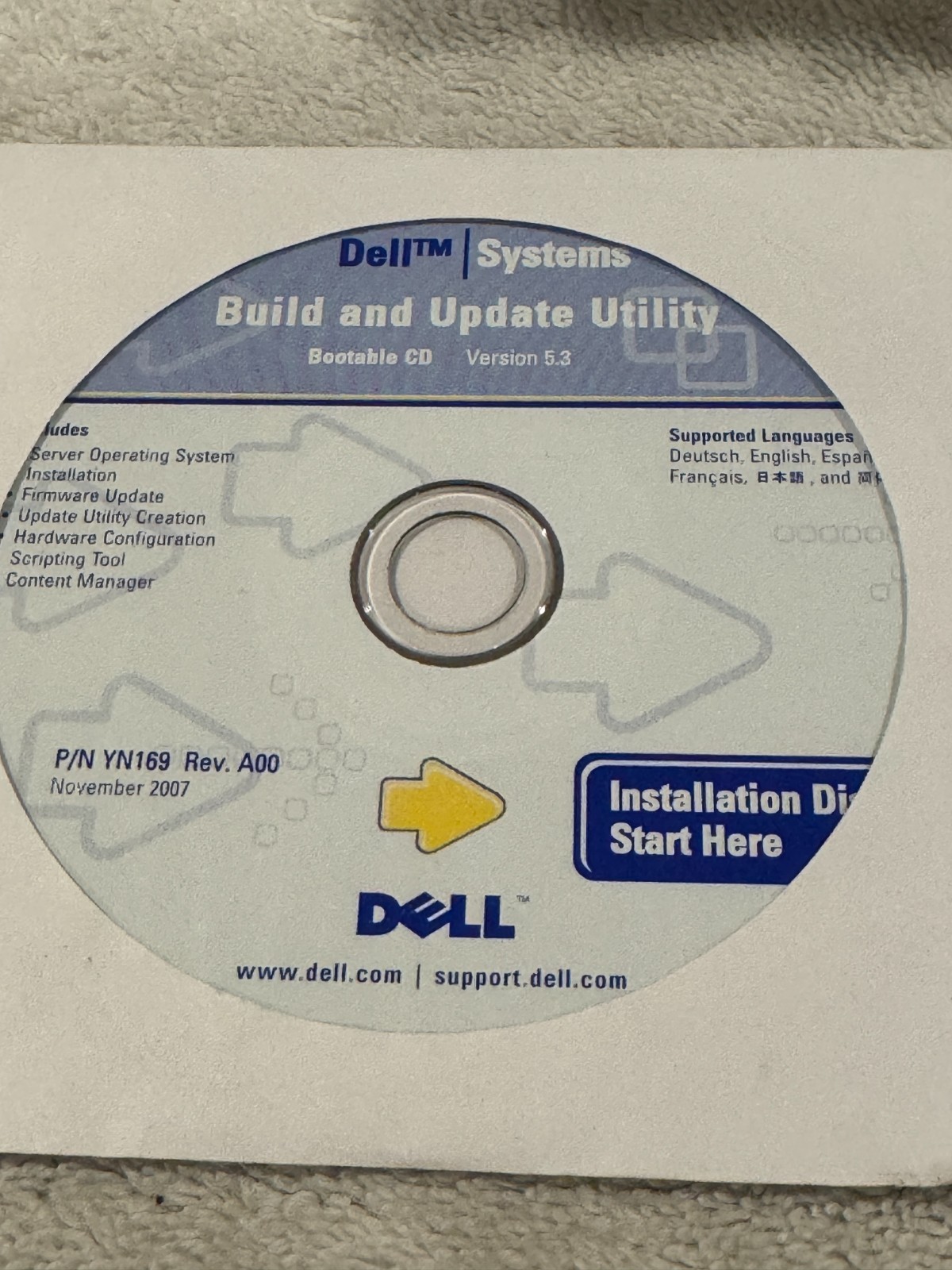 Dell Systems Build and Update Utility Bootable CD Version 5.3 – CD ONLY VERY GOO