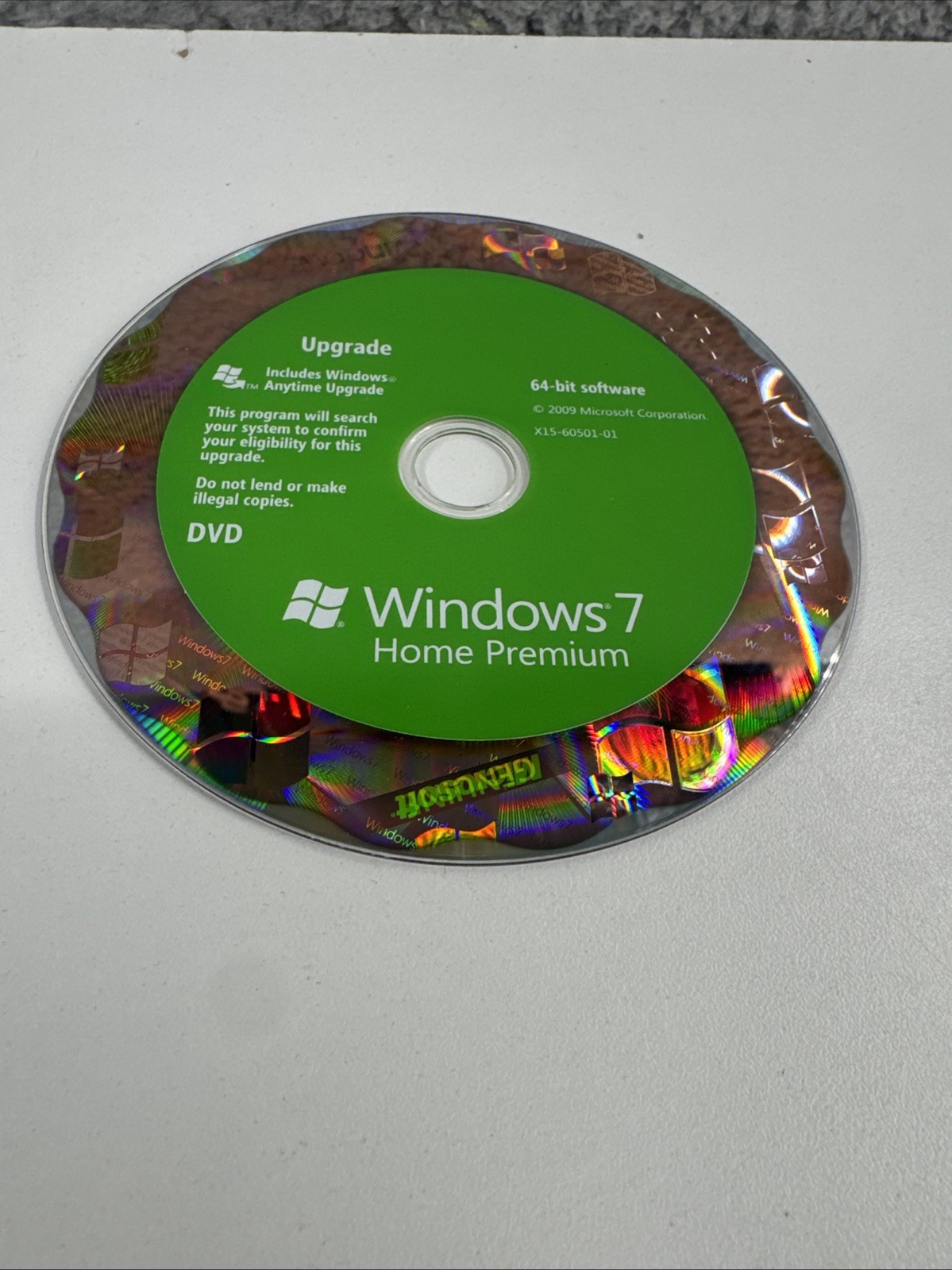 Microsoft Windows 7 Home Premium Upgrade 32 Bit and 64 Bit DVDs MS WIN