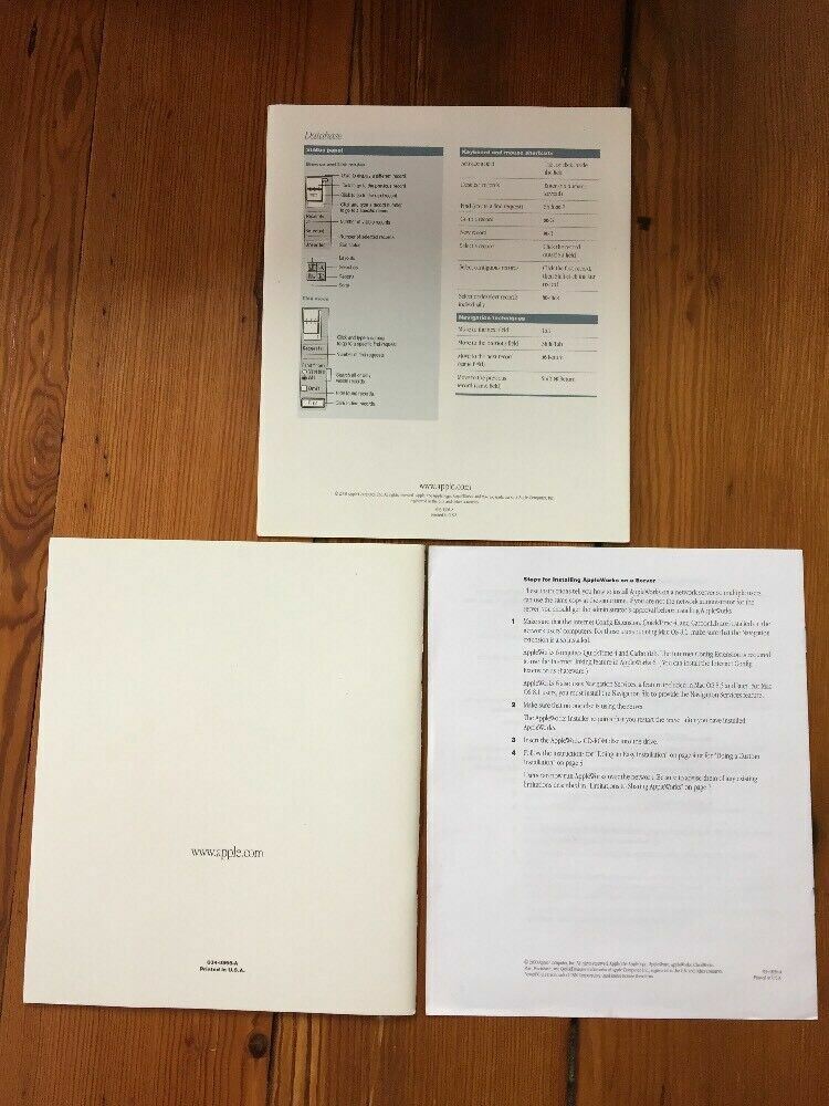 2000 Macintosh AppleWorks 6 For Mac OS Version 6.0 Installation CD W/ Manuals