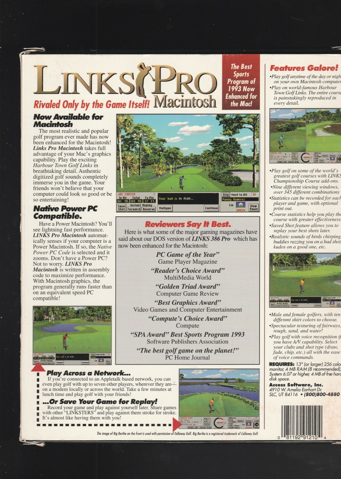 Links Pro Macintosh CD-Rom by ACCESS Software, Inc. 1994